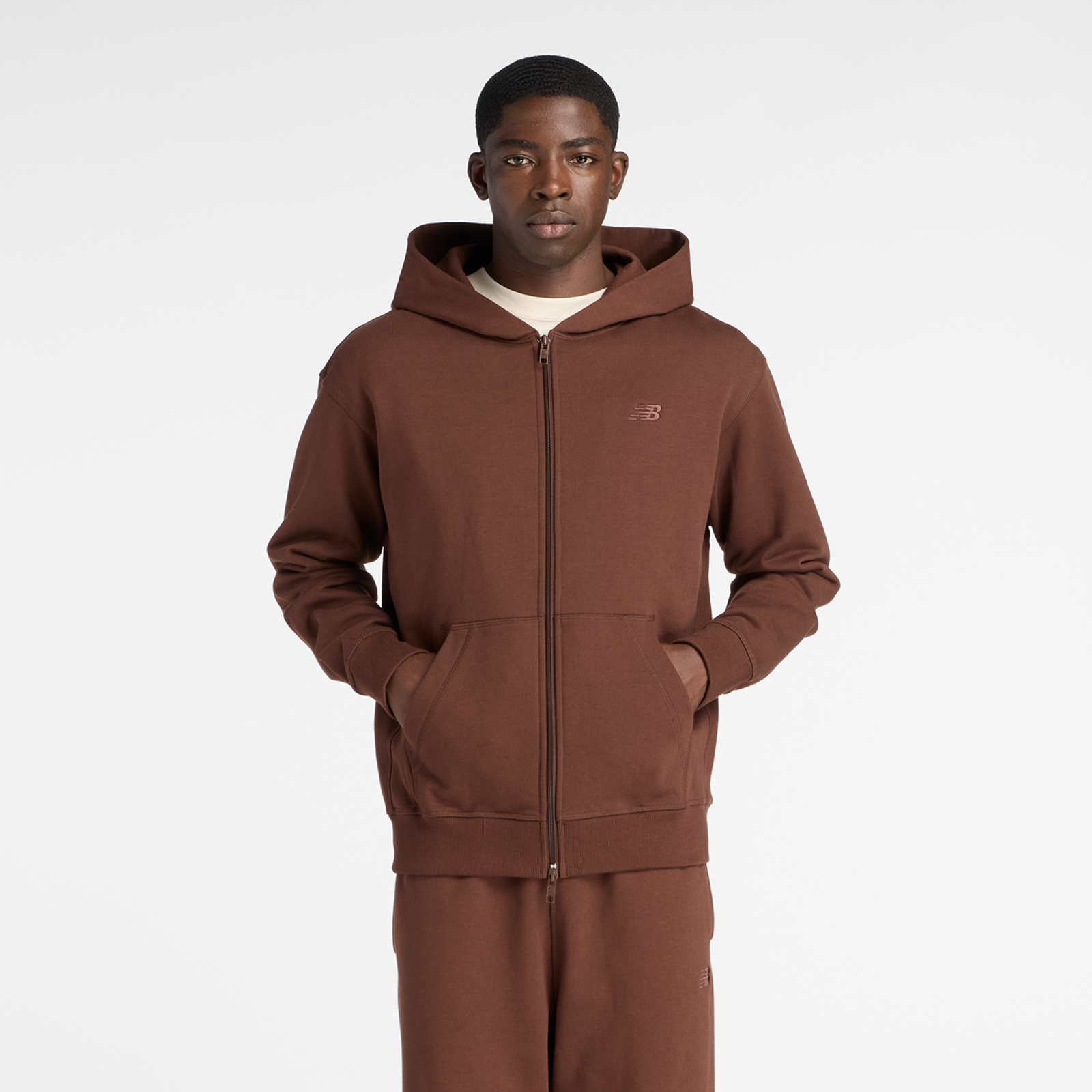 New Balance Athletics French Terry Full Zip  Herren, pumpernickel, Grösse: S