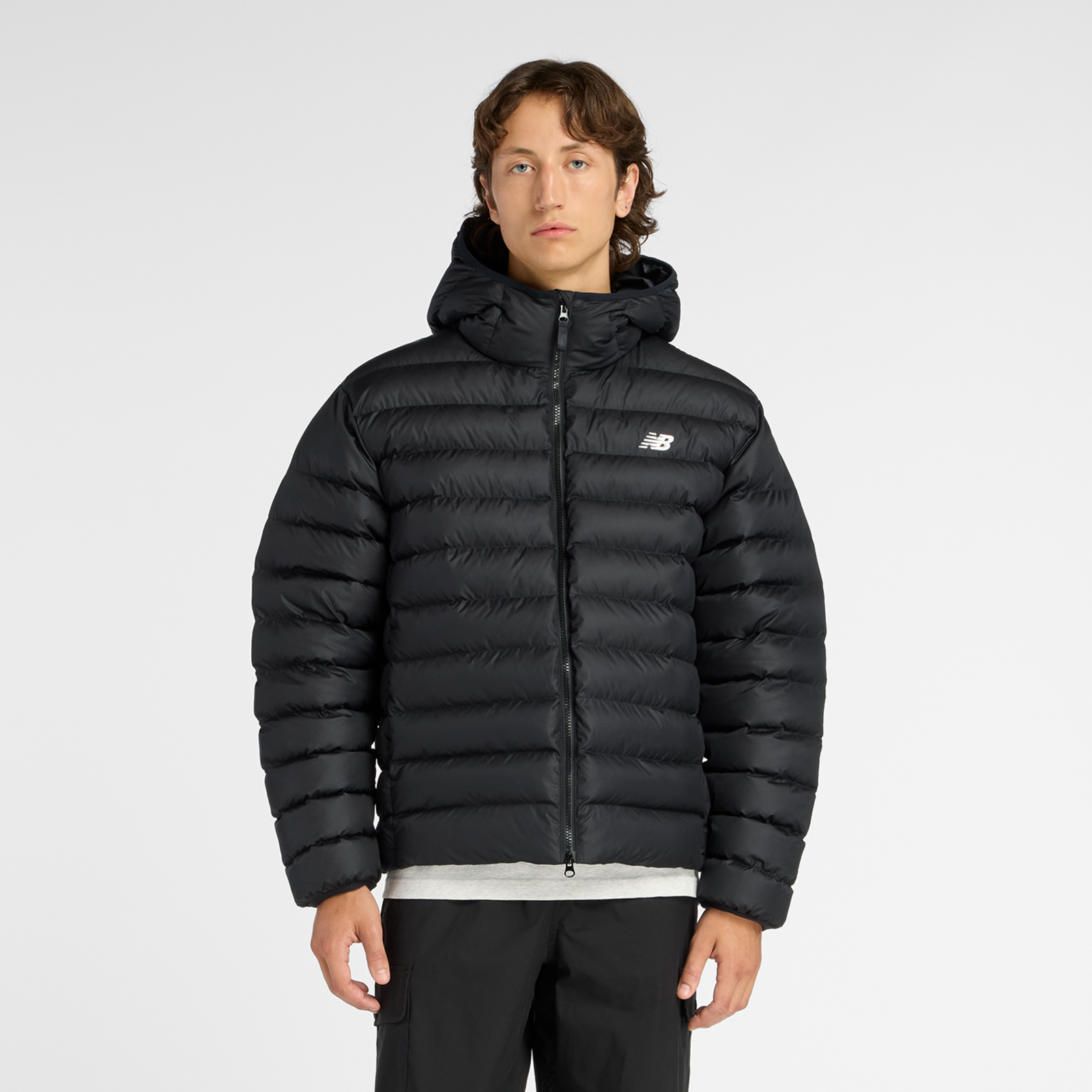 New Balance Hooded Puffer Jacket  Herren, black, Grösse: L