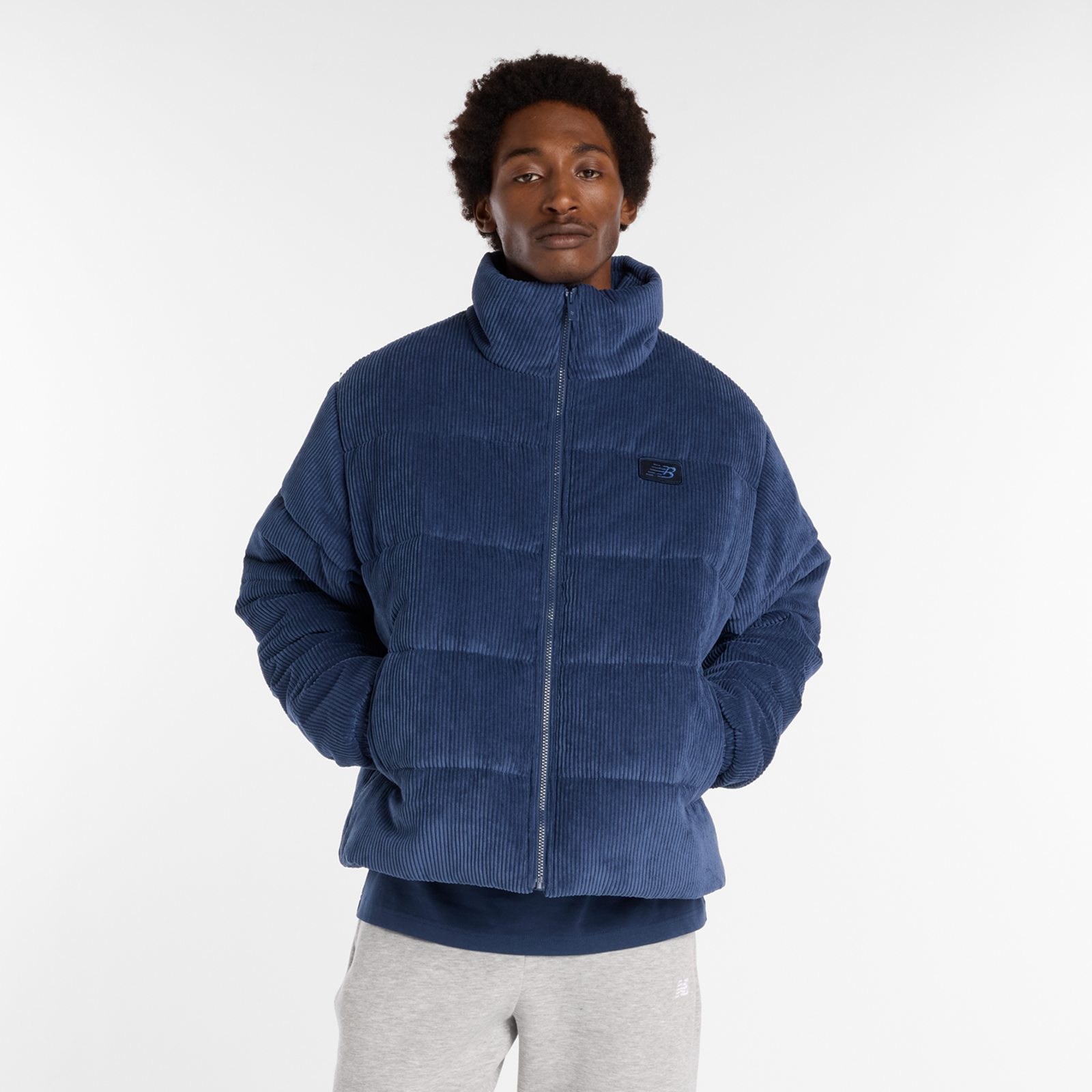 New Balance Corduroy Puffer Jacket  Herren, nb navy, Grösse: S