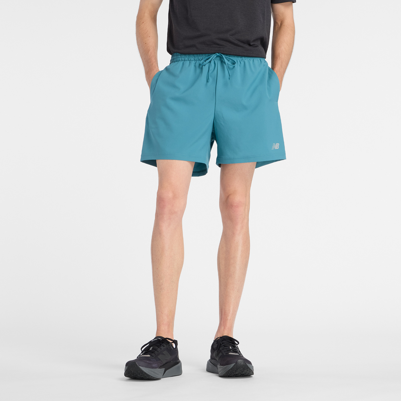 New Balance Sports Essentials Short 5 Inch Brief Regular Fit Herren, big teal, Grösse: S