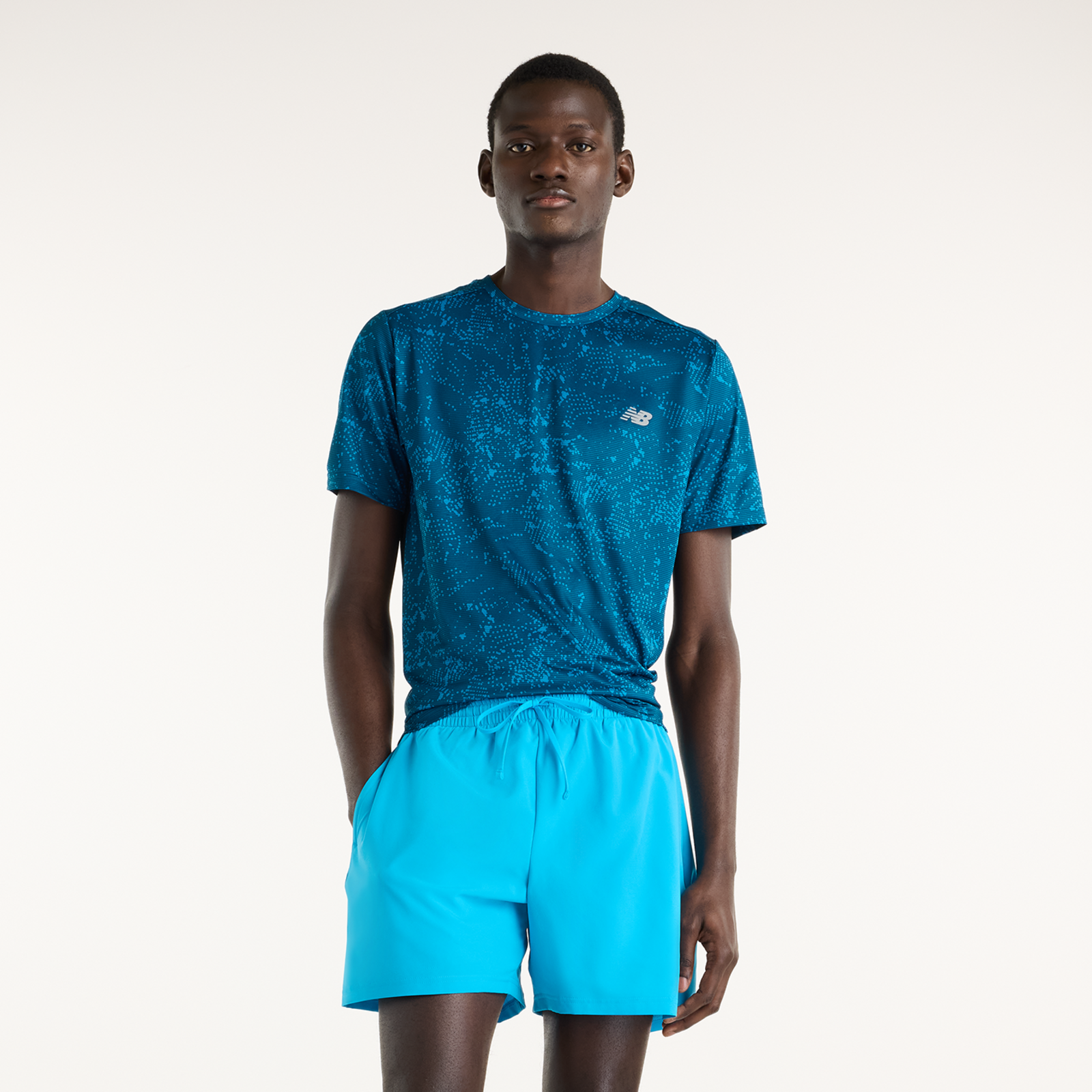 New Balance Sports Essentials Short 5 Inch Brief Regular Fit Herren, blau, Grösse: S