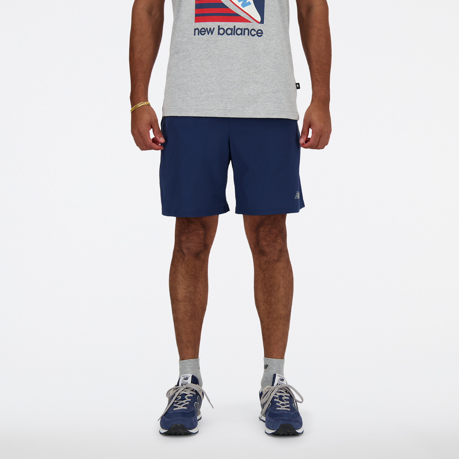 New Balance Sport Essentials Short 7 Inch Brief Regular Fit Herren, nb navy, Grösse: L