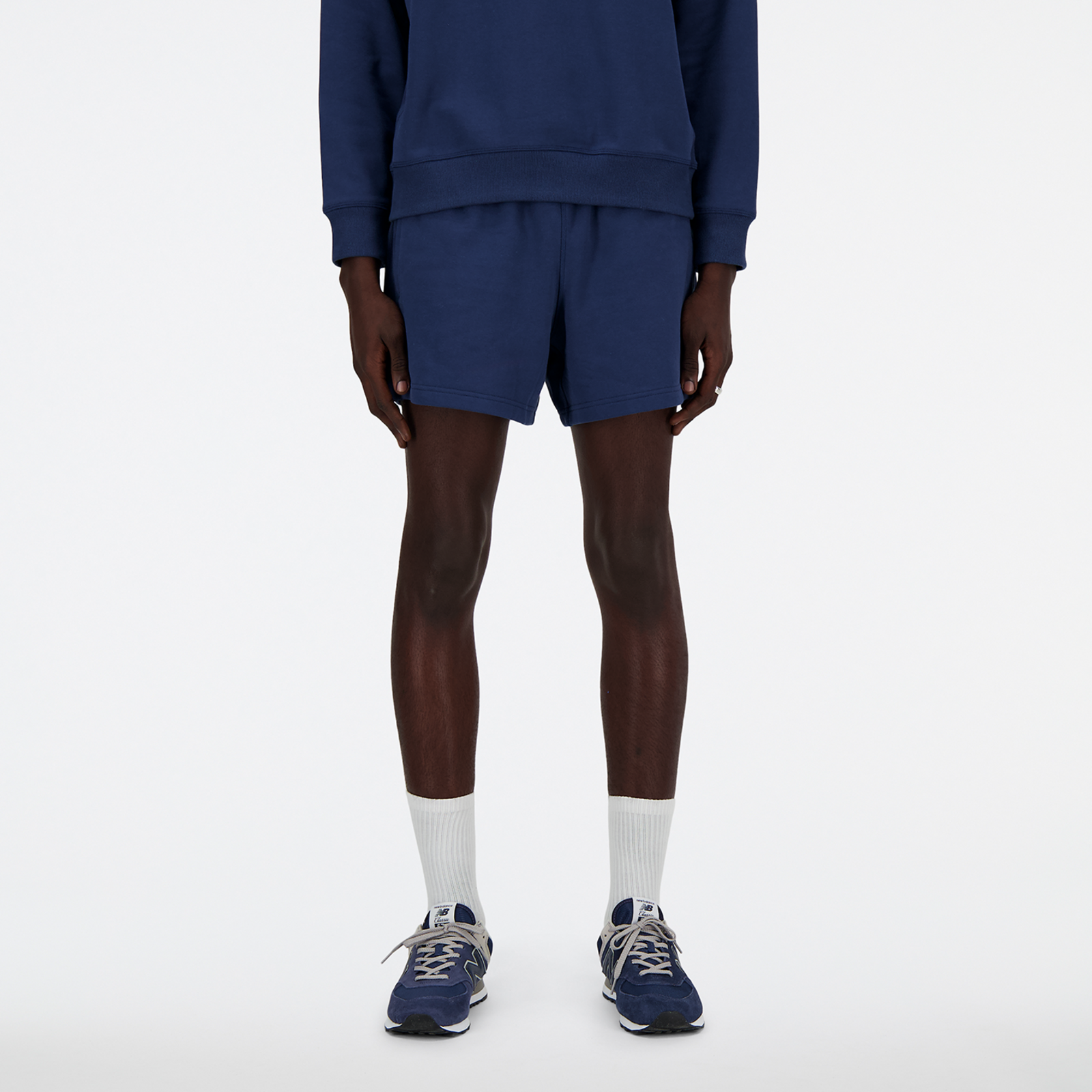 New Balance NB Athletics French Terry Short 5 Inch Relaxed Fit Herren, nb navy, Grösse: XL