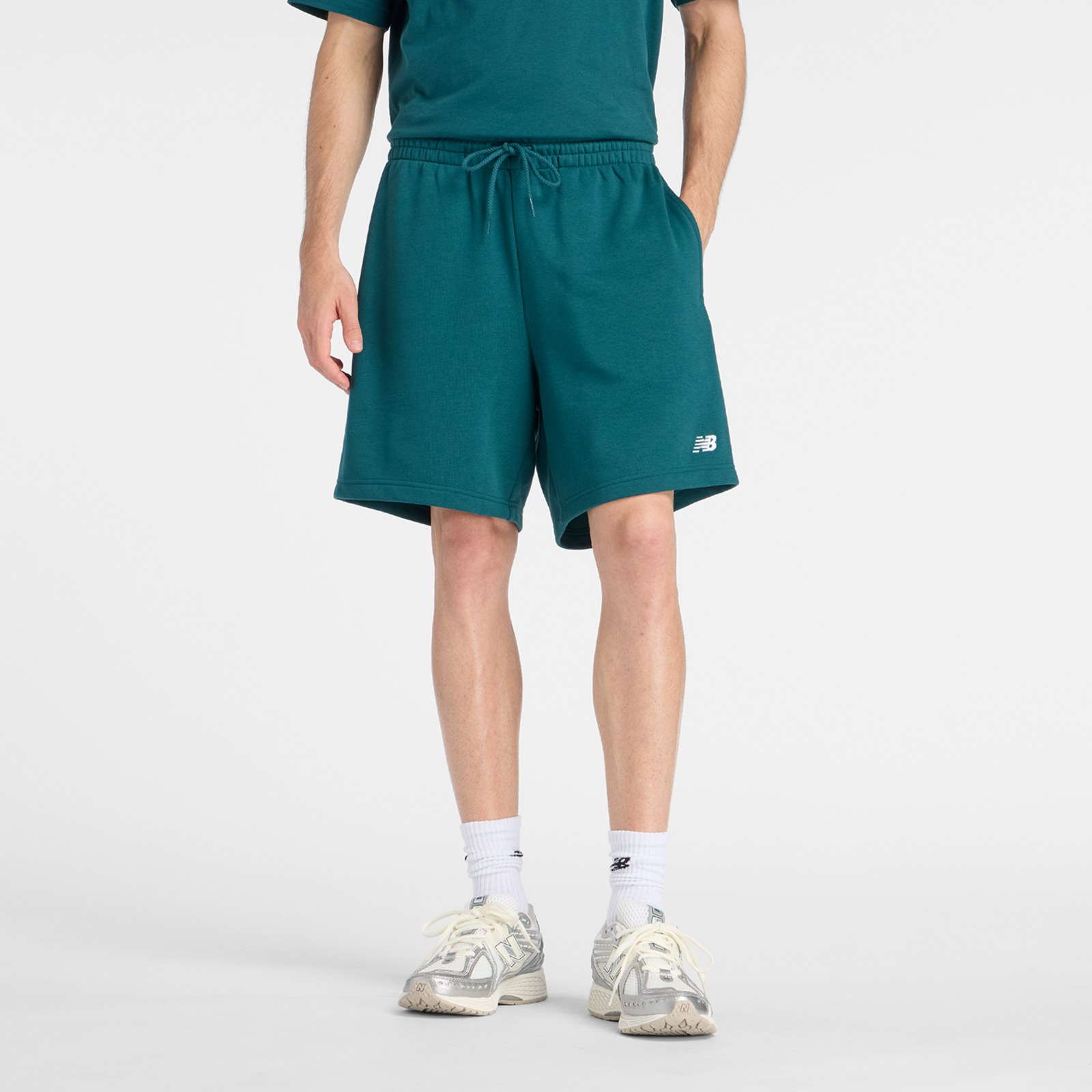 New Balance Sport Essentials French Terry Short 7 Inch Relaxed Fit Herren, medusa green, Grösse: XXL