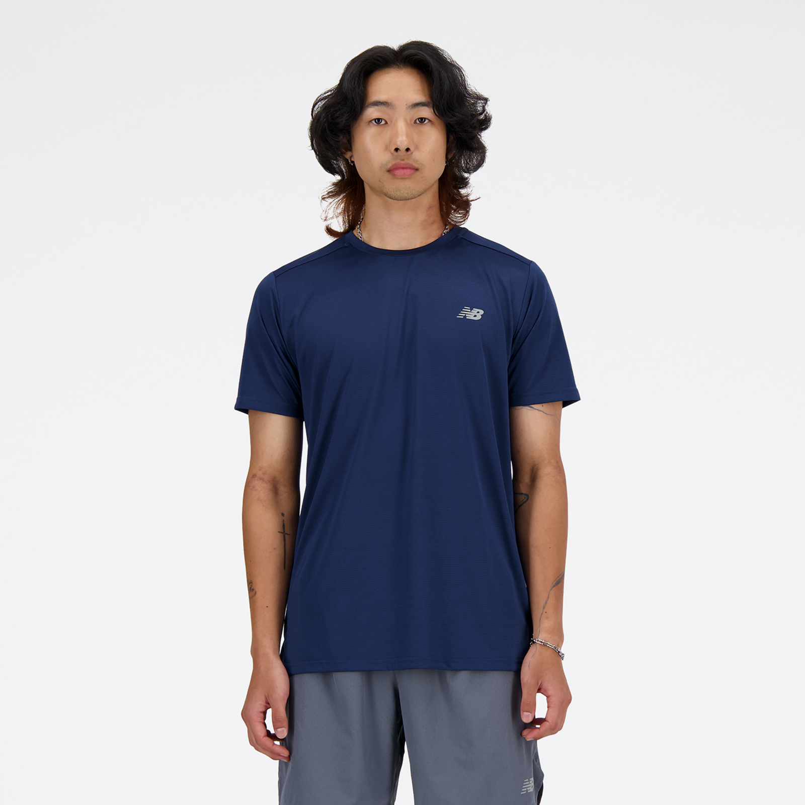 New Balance Sport Essentials Run T-Shirt Regular Fit Herren, nb navy, Grösse: S