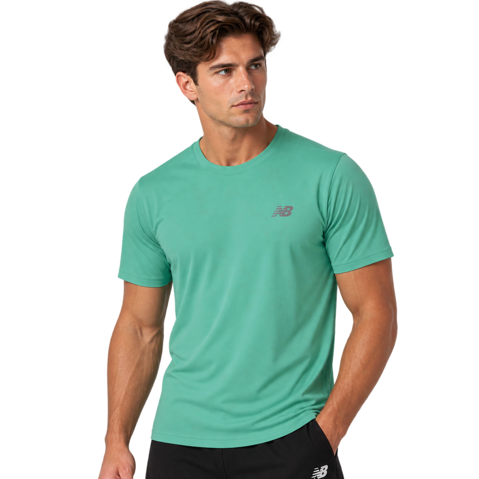 New Balance New Balance Sport Essentials Run T-Shirt Herren, grün, Grösse: M Regular Fit Herren, grün, Grösse: M