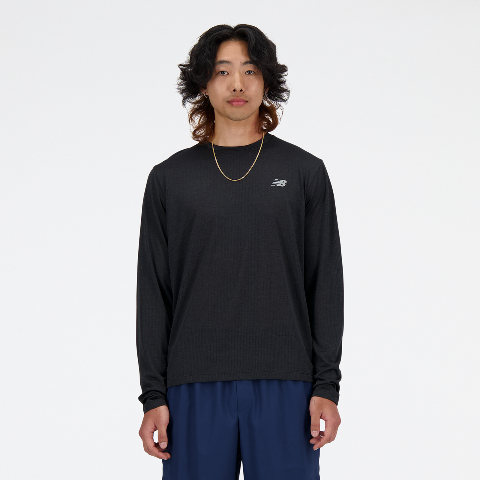 New Balance NB Athletics Run Long Sleeve T-Shirt Regular Fit Herren, black, Grösse: XXL