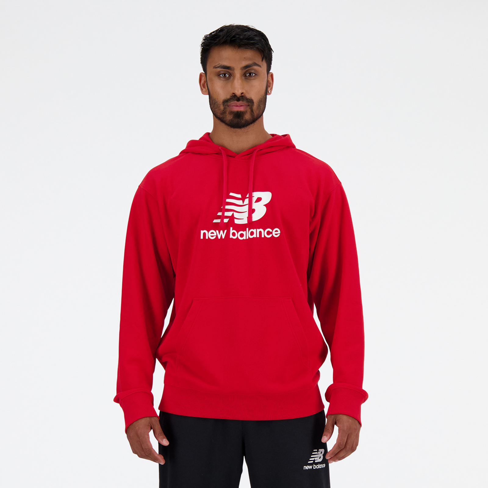 New Balance Sport Essentials Stacked Logo French Terry Hoodie Relaxed Fit Herren, team red, Grösse: XXL