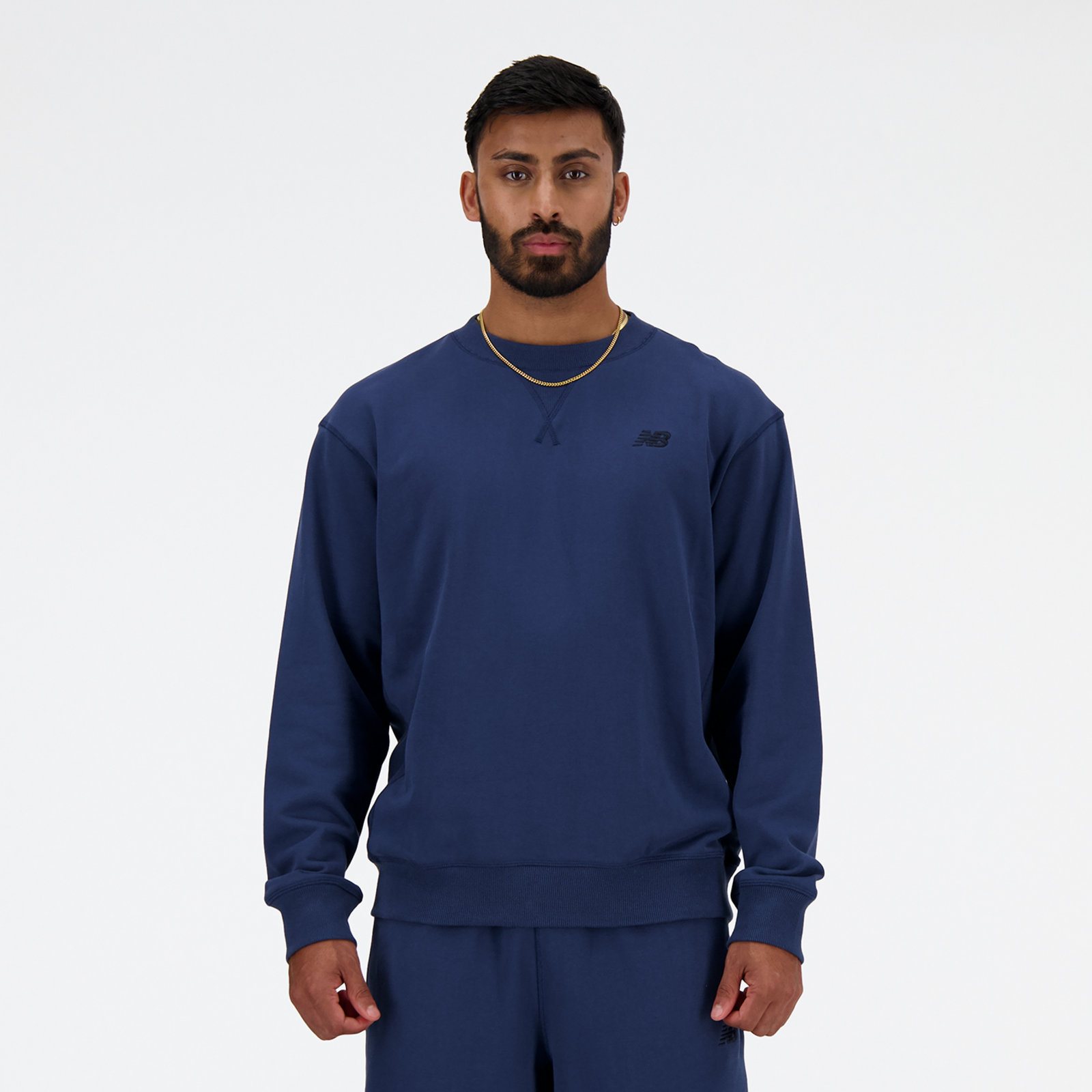 New Balance NB Athletics French Terry Crew Relaxed Fit Herren, nb navy, Grösse: XXL