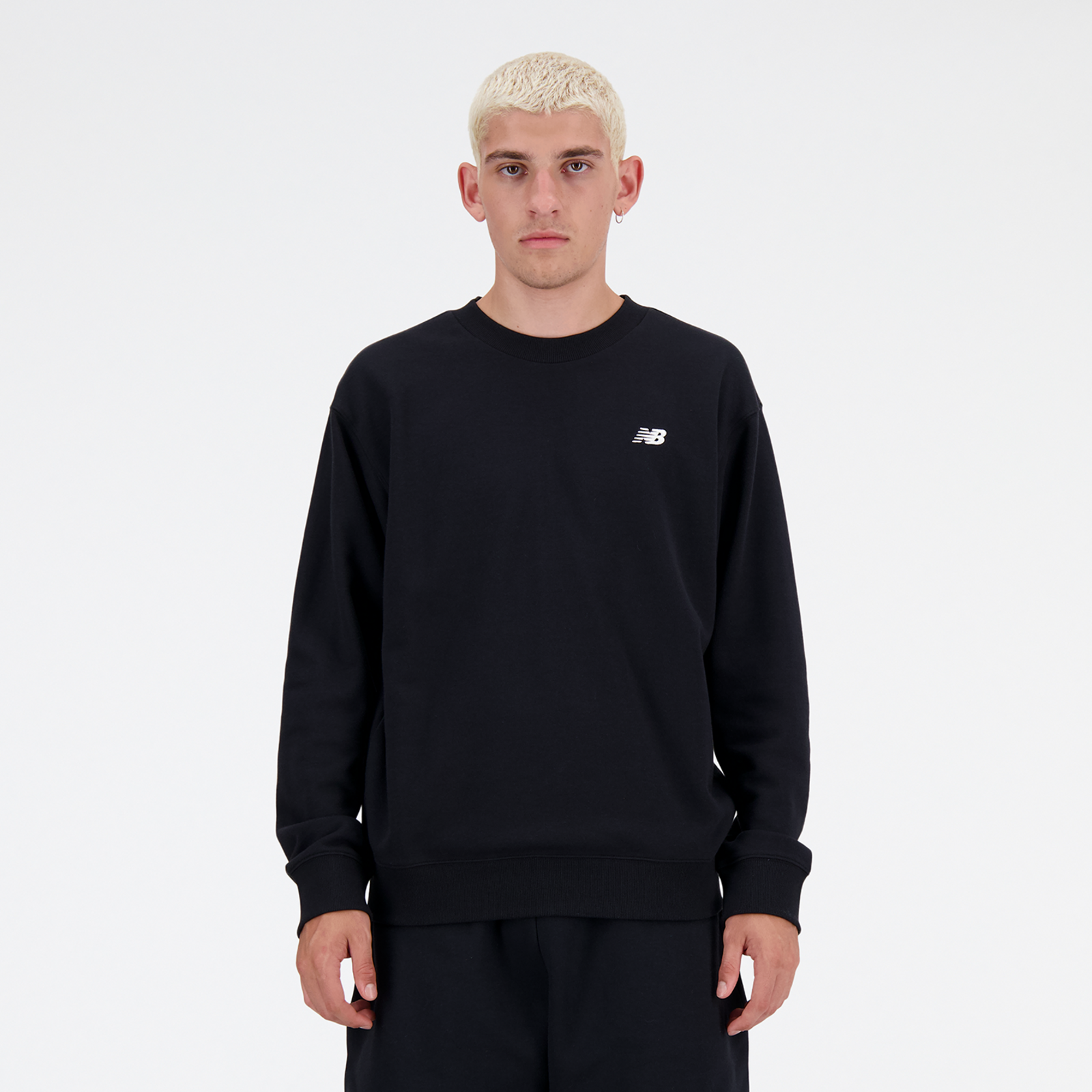 New Balance Sport Essentials Small Logo French Terry Crew Relaxed Fit Herren, black, Grösse: XXL