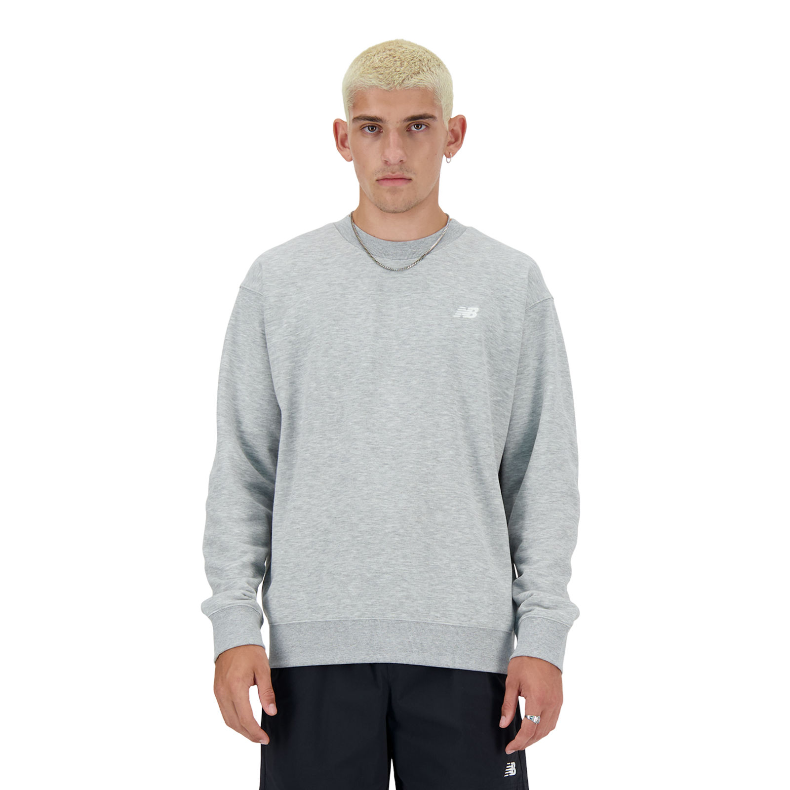 New Balance Sport Essentials Small Logo French Terry Crew Relaxed Fit Herren, athletic grey, Grösse: XXL