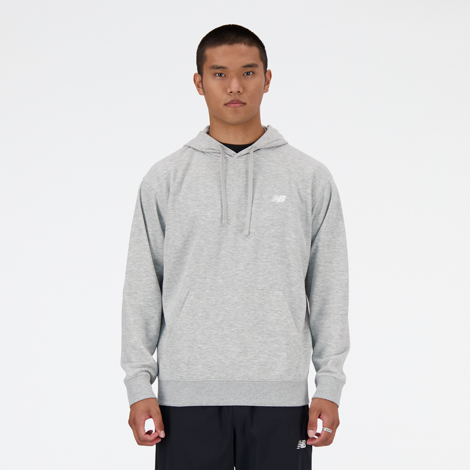 New Balance Sport Essentials Small Logo French Terry Hoodie Relaxed Fit Herren, athletic grey, Grösse: XXL