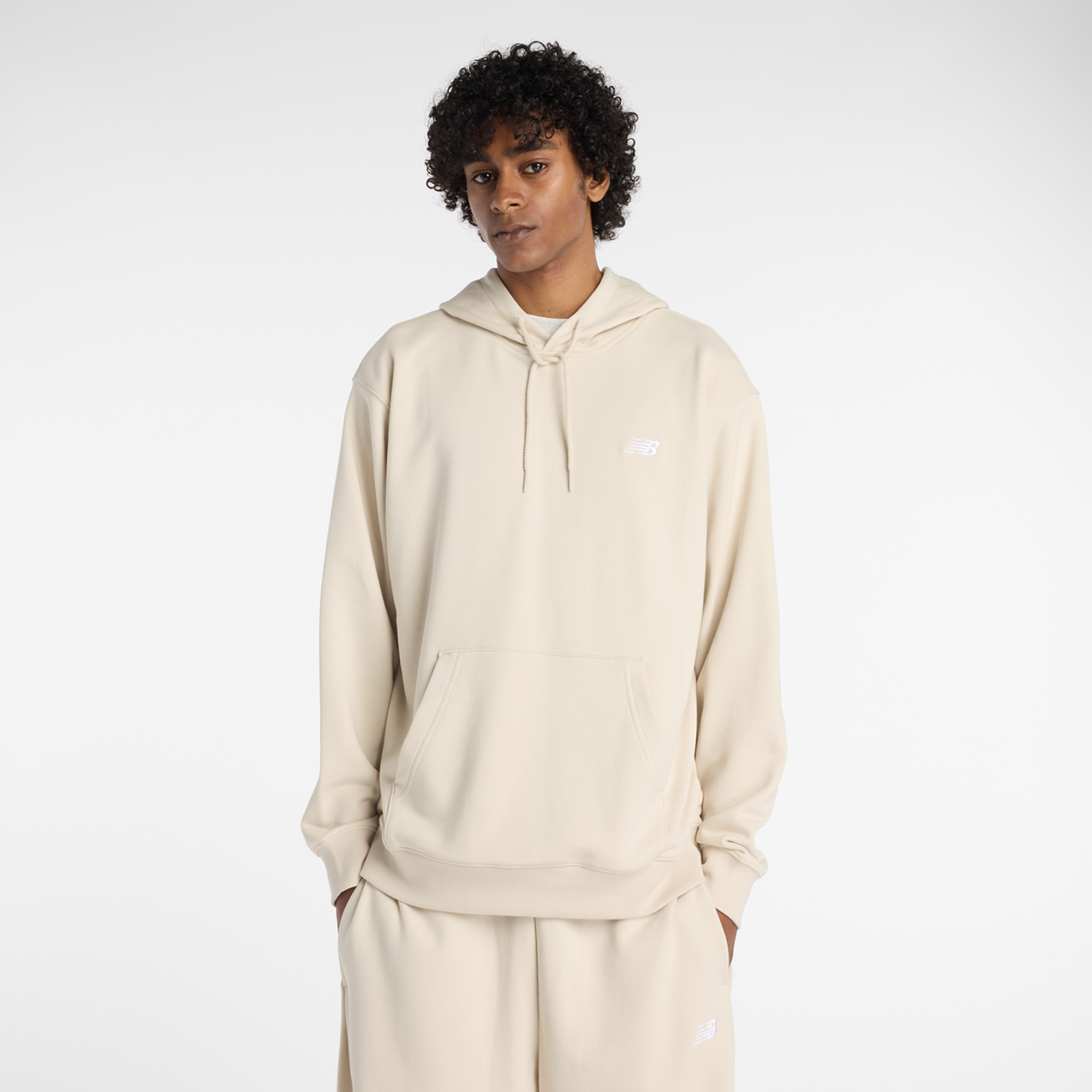 New Balance Sport Essentials Small Logo French Terry Hoodie Relaxed Fit Herren, timberwolf, Grösse: XL