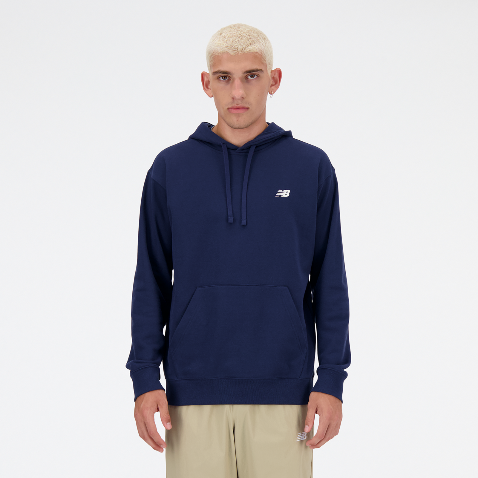 New Balance Sport Essentials Small Logo French Terry Hoodie Relaxed Fit Herren, nb navy, Grösse: XXL