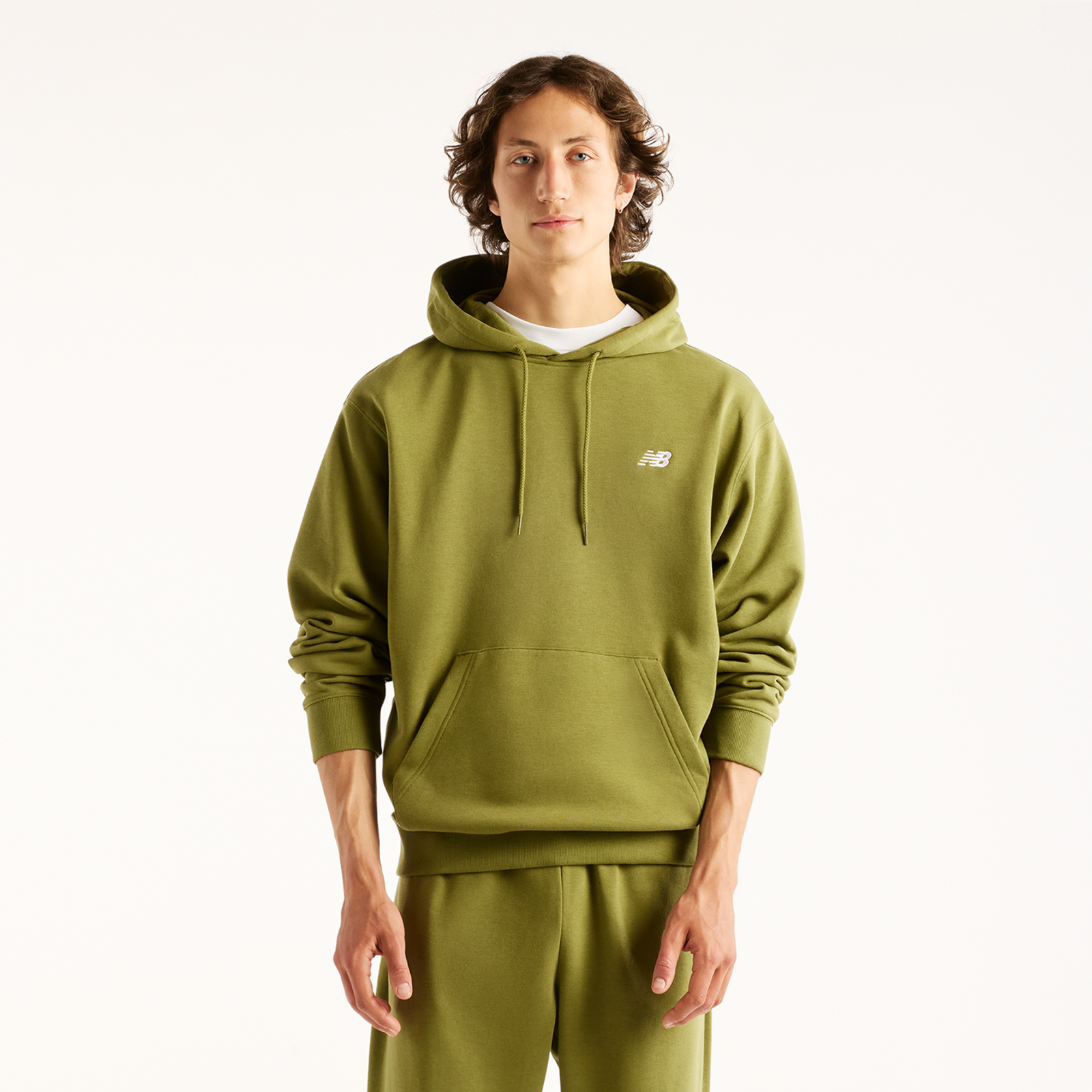New Balance Sport Essentials Small Logo French Terry Hoodie Relaxed Fit Herren, grün, Grösse: S
