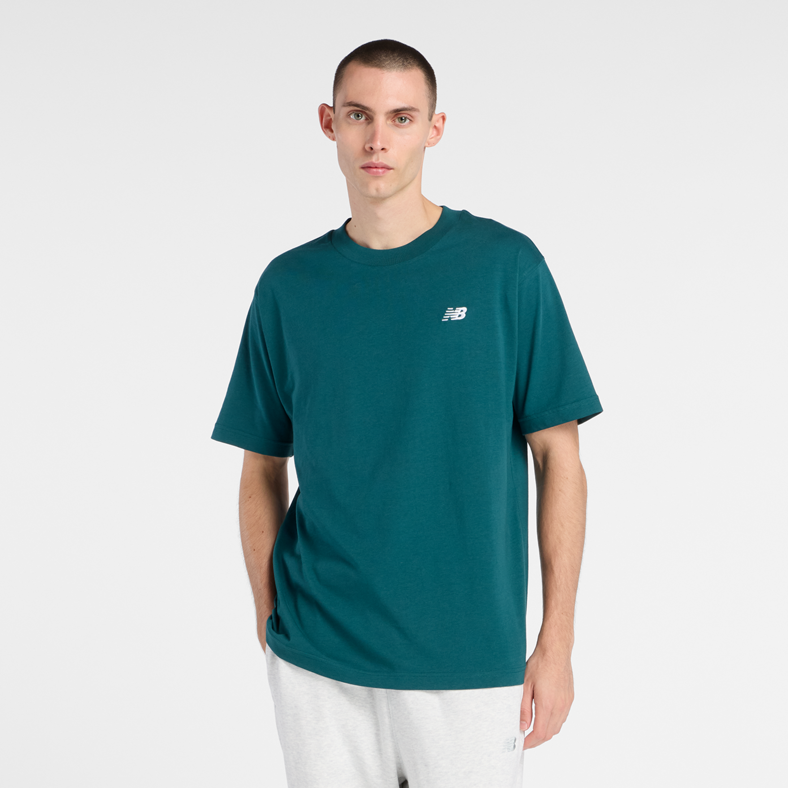 New Balance Sport Essentials Small Logo T-Shirt Relaxed Fit Herren, medusa green, Grösse: XXL