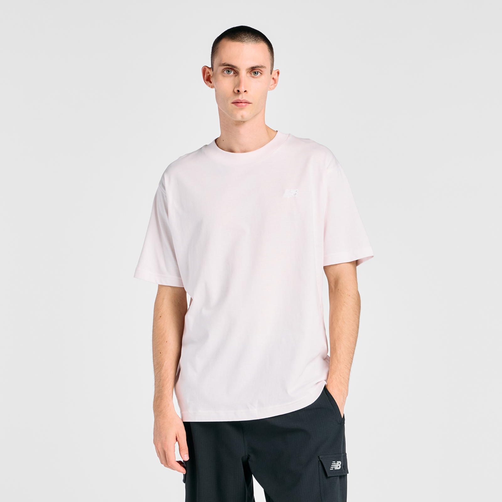 New Balance Sport Essentials Small Logo T-Shirt Relaxed Fit Herren, pink salt, Grösse: XL