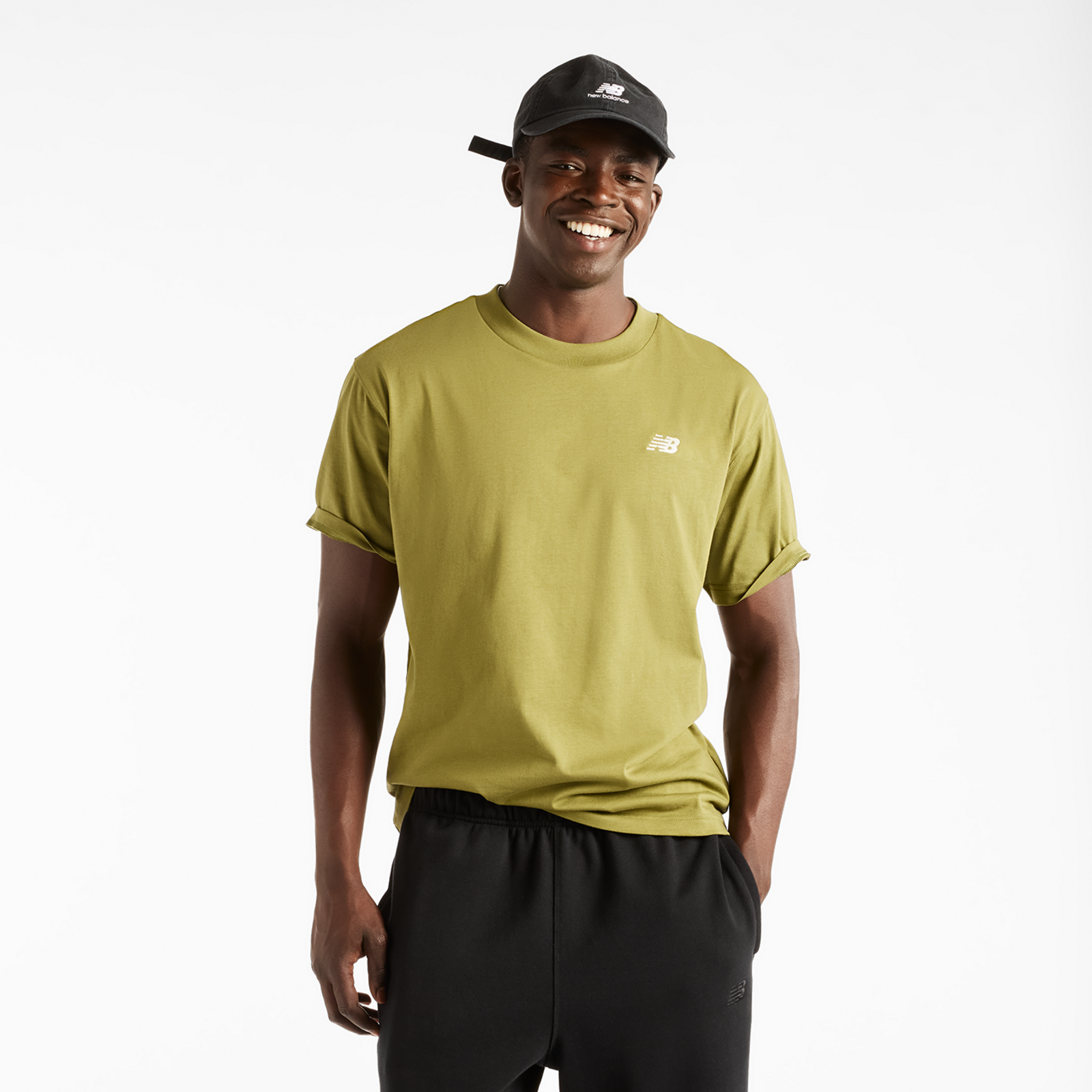 New Balance Sport Essentials Small Logo T-Shirt Relaxed Fit Herren, grün, Grösse: S