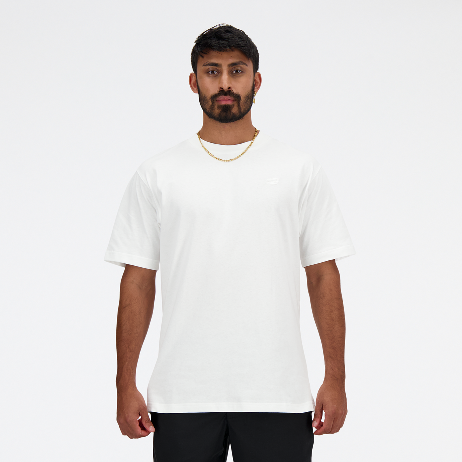 New Balance NB Athletics Cotton T-Shirt Relaxed Fit Herren, weiss, Grösse: S