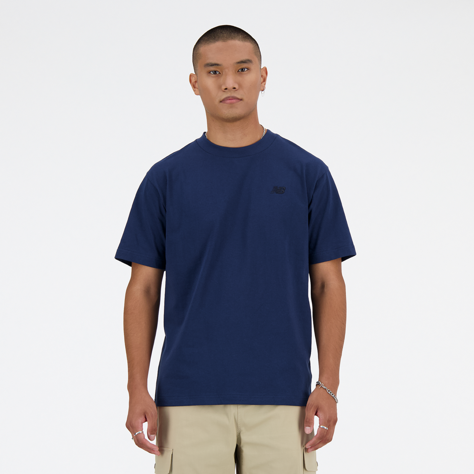 New Balance NB Athletics Cotton T-Shirt Relaxed Fit Herren, blau, Grösse: S