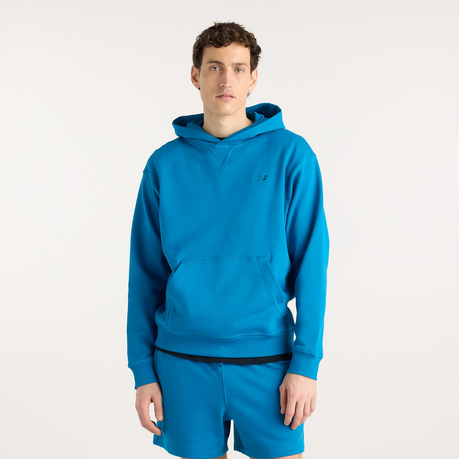 New Balance NB Athletics French Terry Hoodie Relaxed Fit Herren, blau, Grösse: S