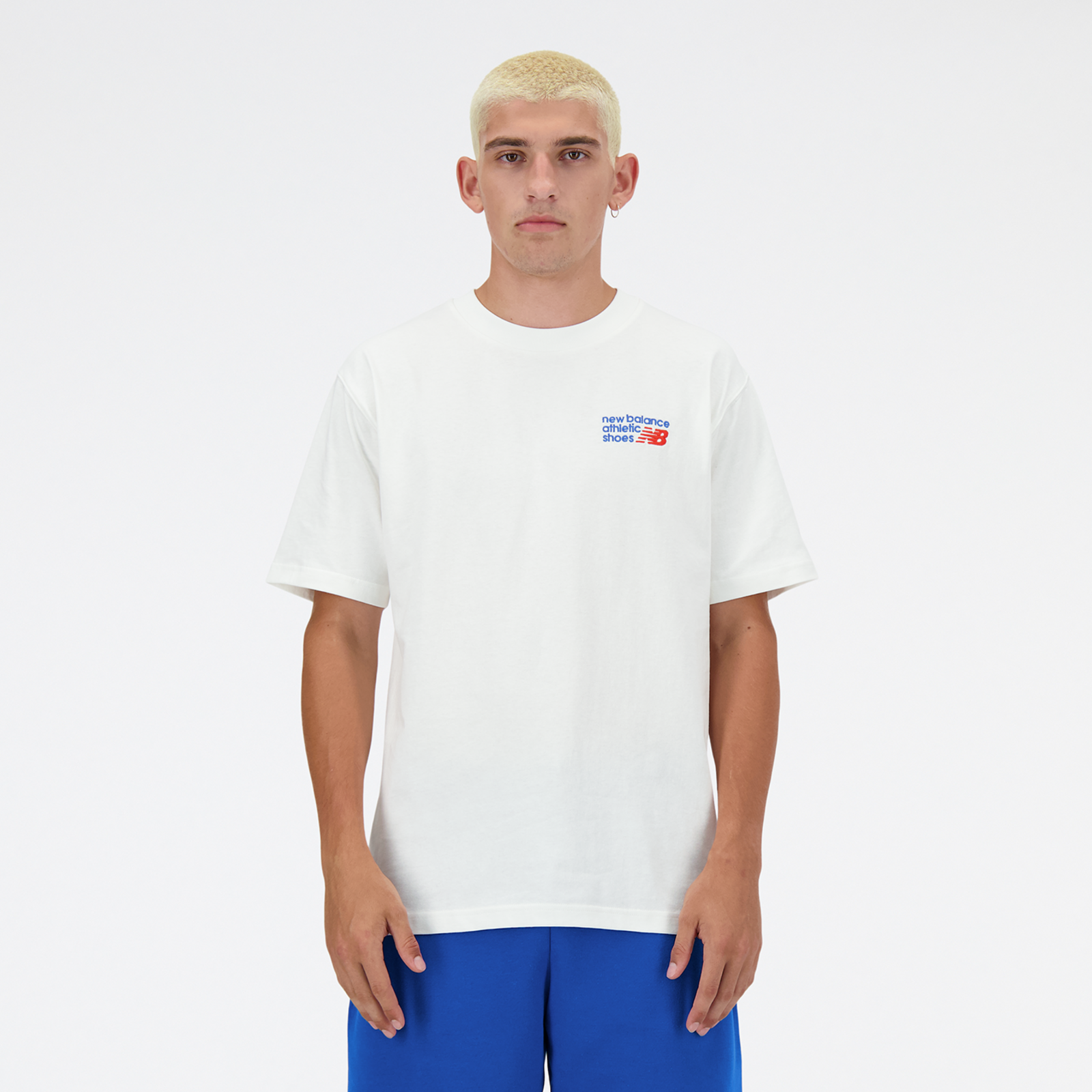 New Balance Athletics Premium Logo T-Shirt Relaxed Fit Herren, sea salt, Grösse: XS