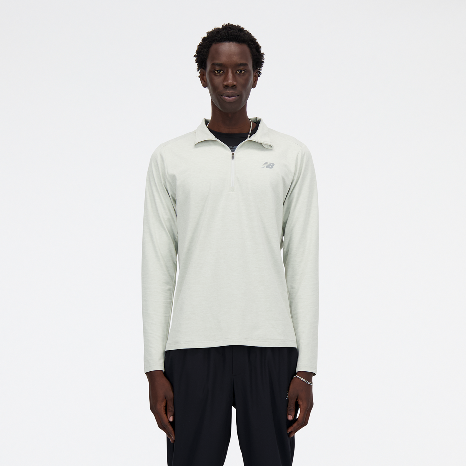 New Balance Space Dye 1/4 Zip Regular Fit Herren, grau, Grösse: S