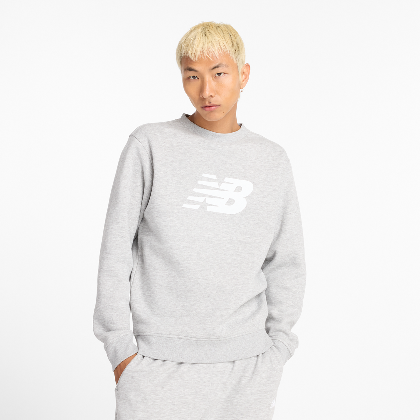 New Balance Sport Core Brushed Crew  Herren, grau, Grösse: S