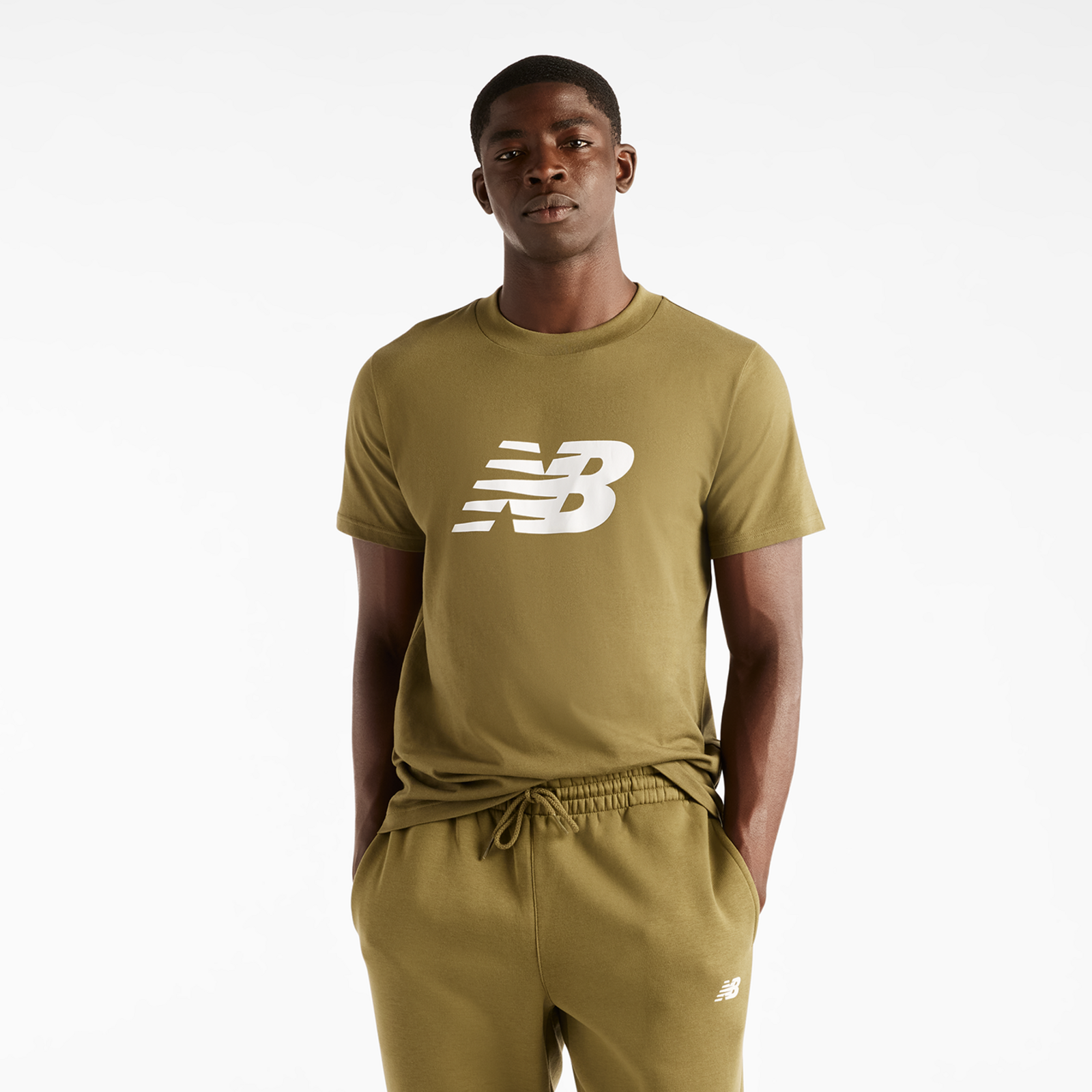 New Balance Sport Jersey Logo T-Shirt Regular Fit Herren, grün, Grösse: S