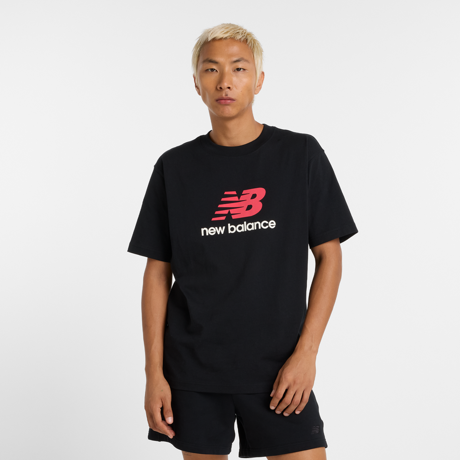 New Balance Athletics Logo T-Shirt Relaxed Fit Herren, schwarz, Grösse: S