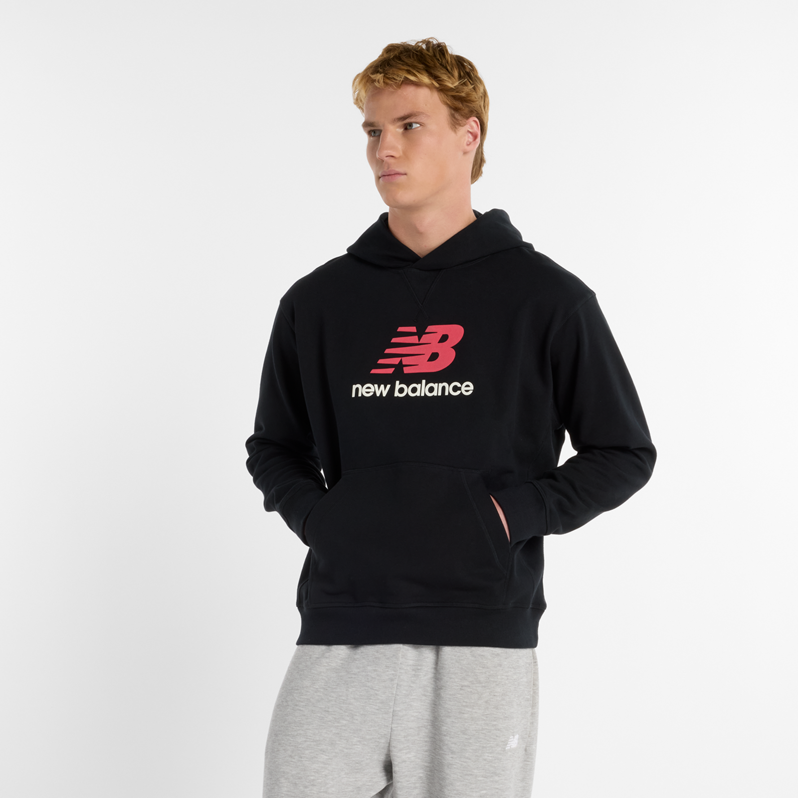 New Balance Athletics French Terry Logo Hoodie  Herren, schwarz, Grösse: S