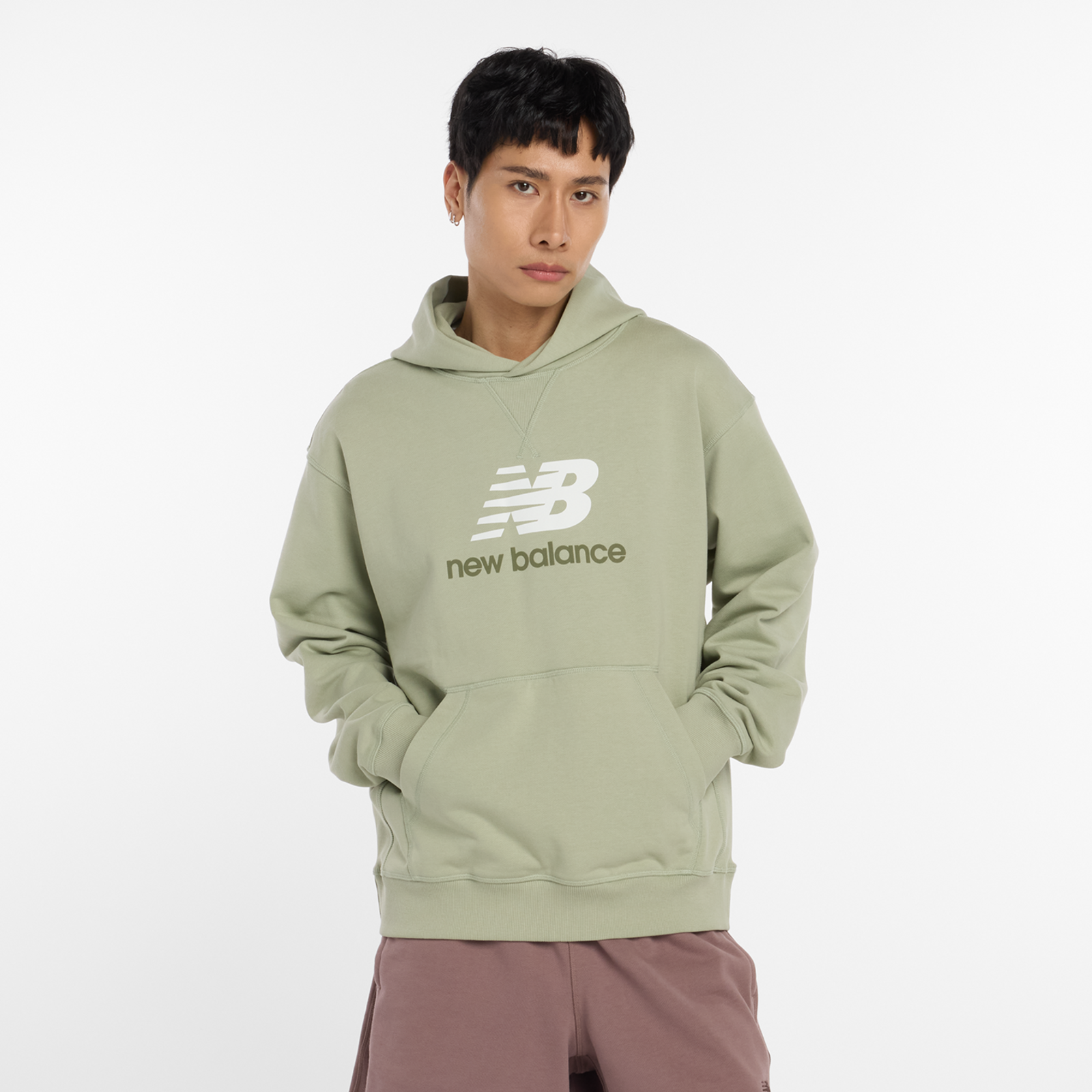New Balance Athletics French Terry Logo Hoodie  Herren, grün, Grösse: S