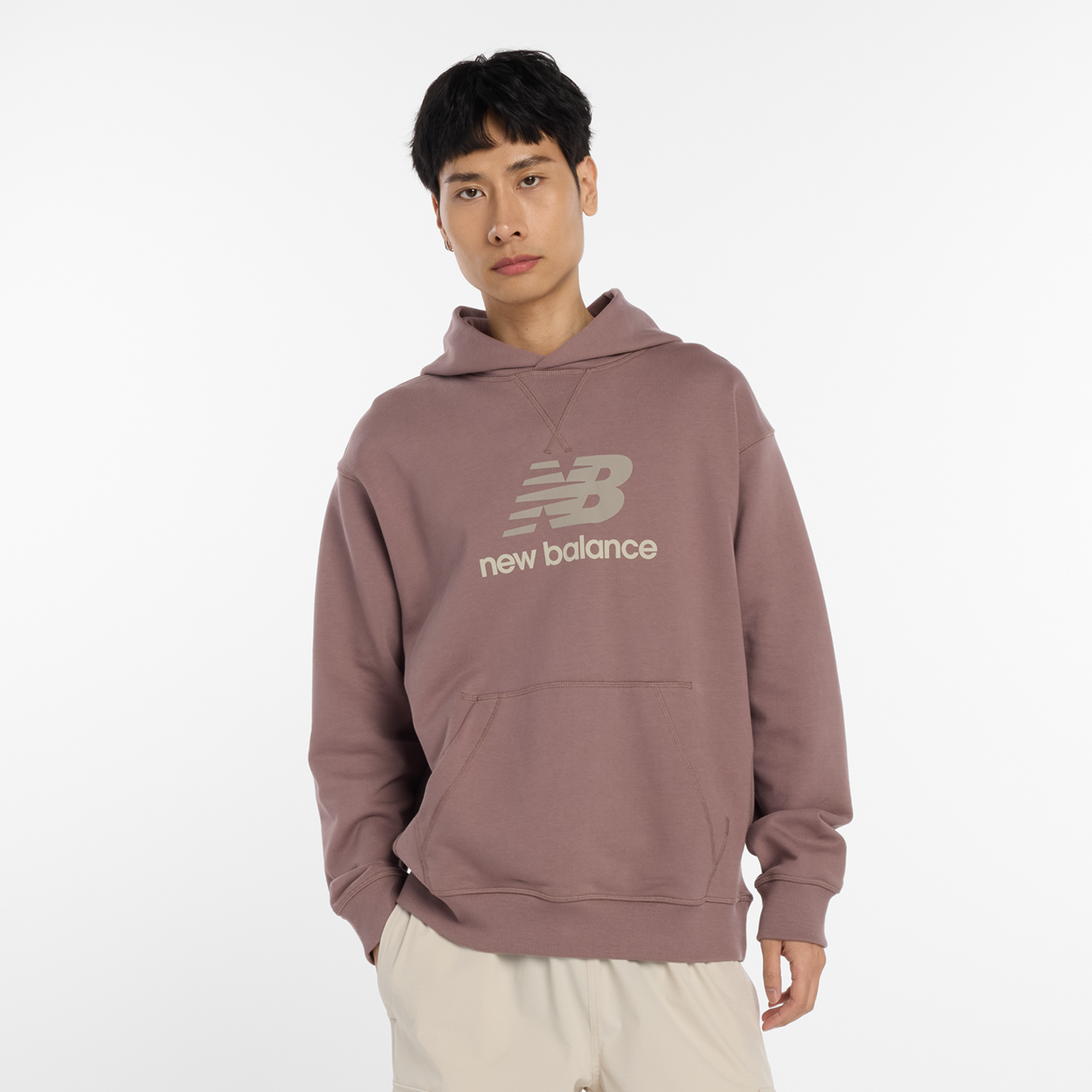 New Balance Athletics French Terry Logo Hoodie  Herren, earth shadow, Grösse: L