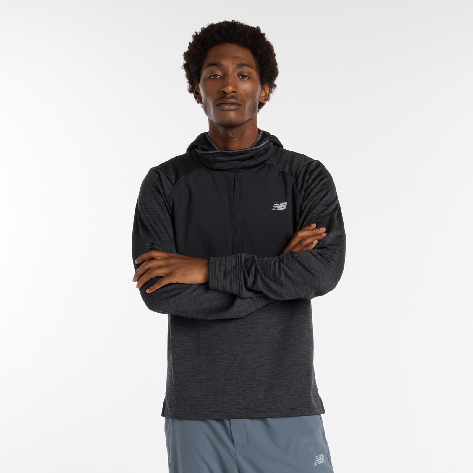 New Balance Heat Grid Balaclava Hoodie  Herren, black, Grösse: L