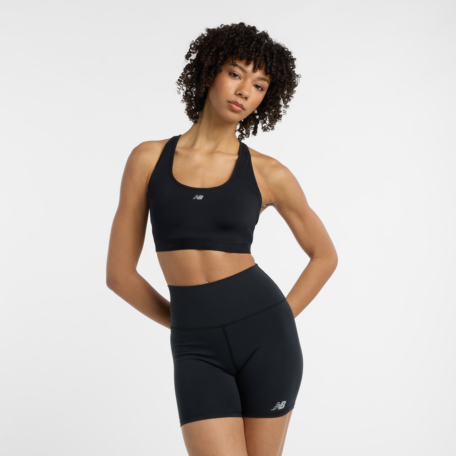 New Balance W NB Essential Run Bra Fitted Damen, schwarz, Grösse: XS (A-C)