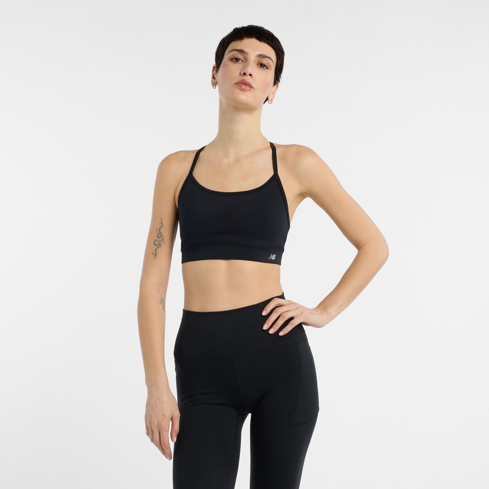 New Balance W NB Essential Yoga Bra Fitted Damen, black, Grösse: XS
