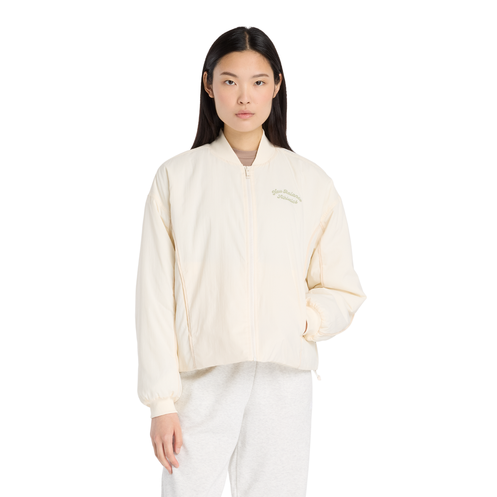 New Balance W Linear Heritage Woven Bomber Jacket  Damen, beige, Grösse: L