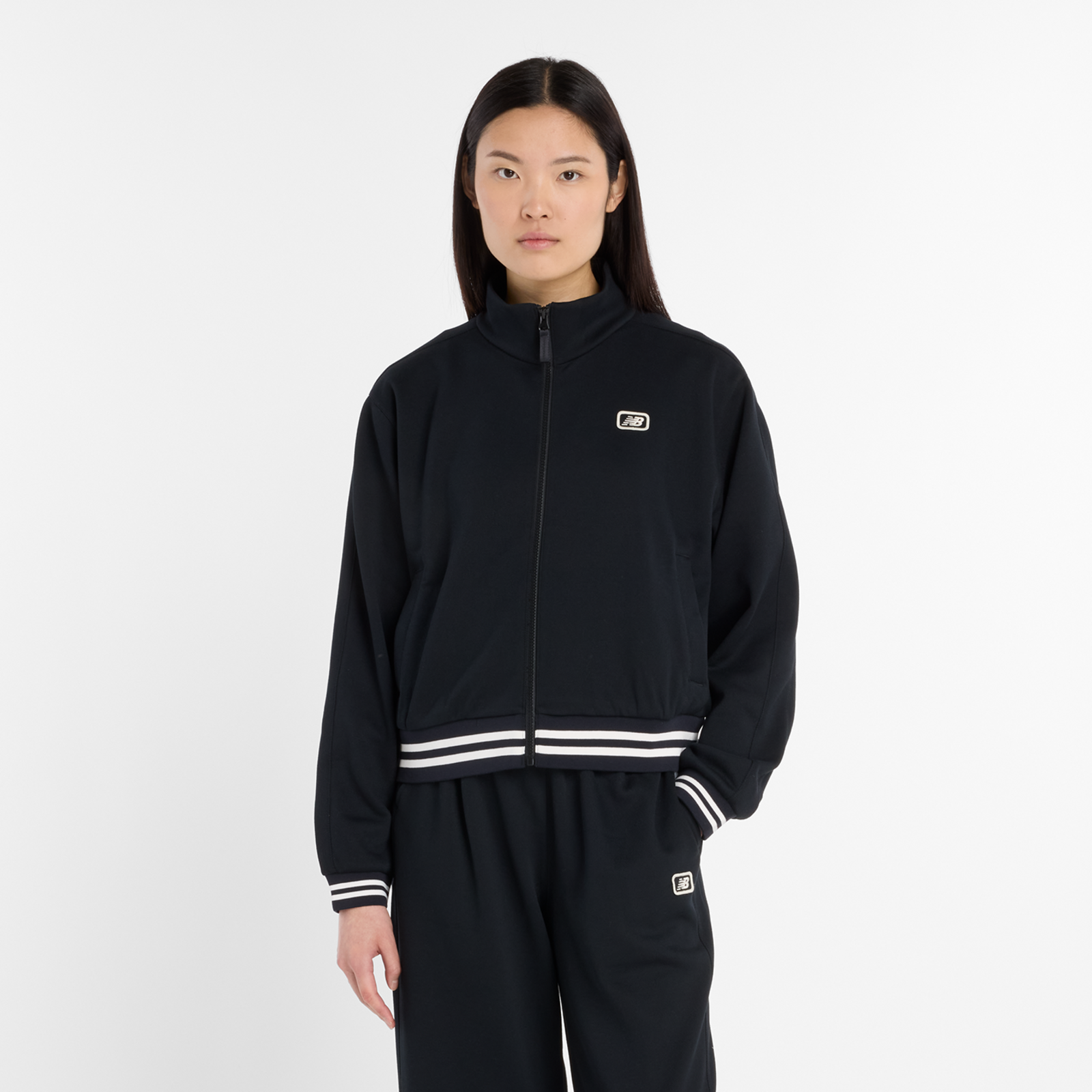 New Balance W Post Season Pique Track Jacket  Damen, black, Grösse: M