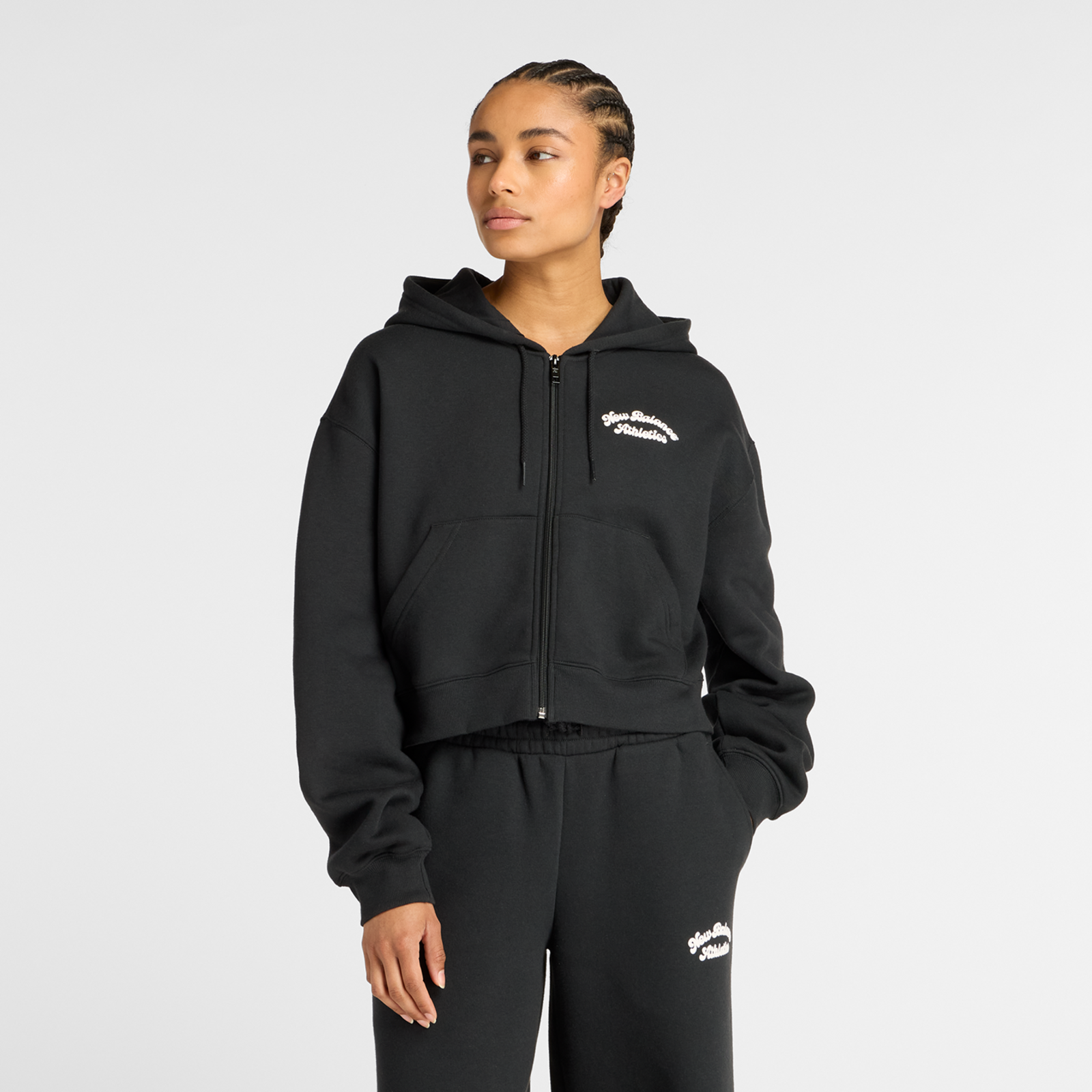 New Balance W Linear Heritage Fleece Full Zip  Damen, schwarz, Grösse: S