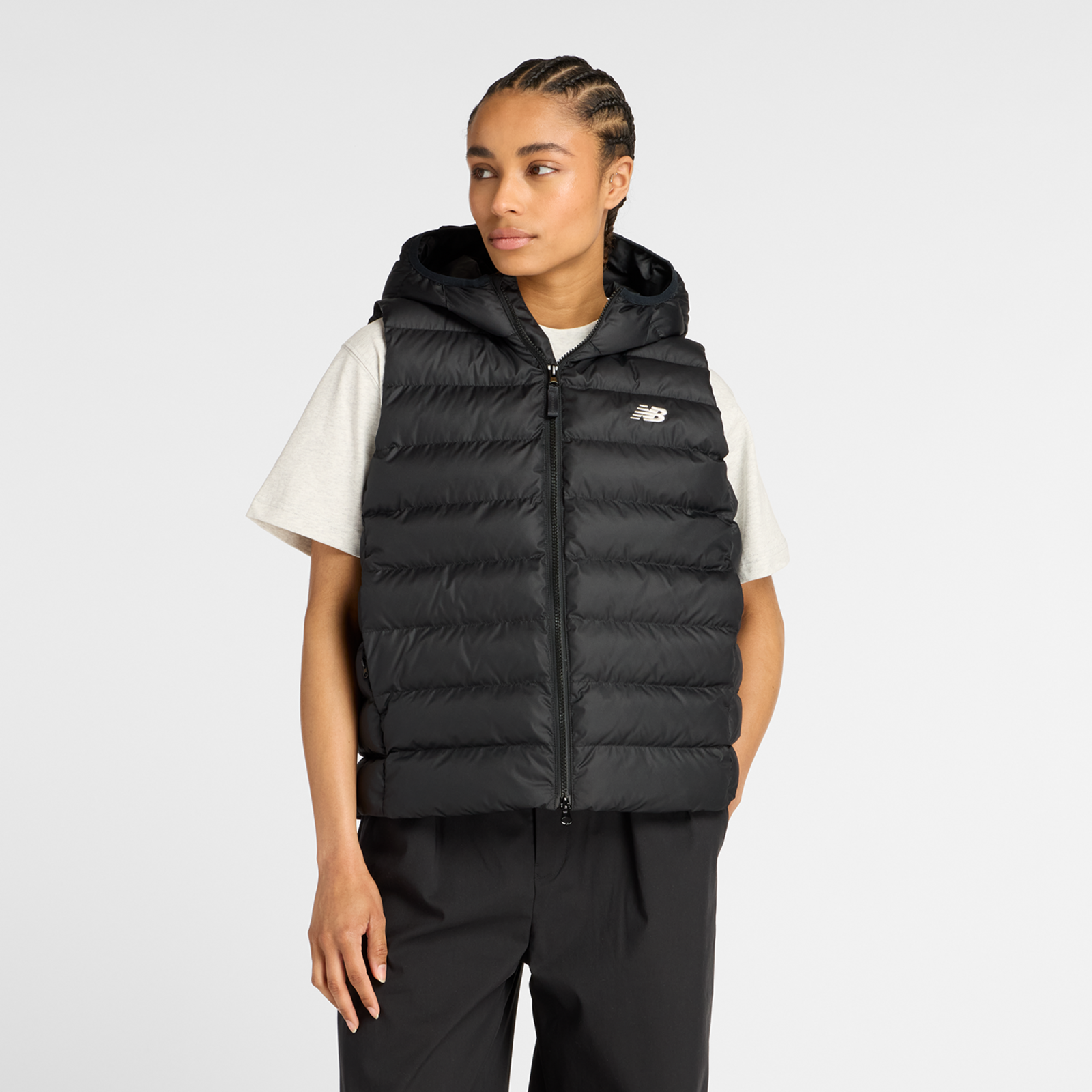 New Balance W Hooded Puffer Vest  Damen, schwarz, Grösse: XS