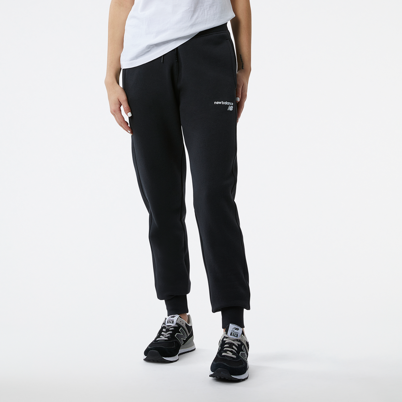 New Balance W NB Classic Core Fleece Pant Athletic Fit Damen, schwarz, Grösse: XS