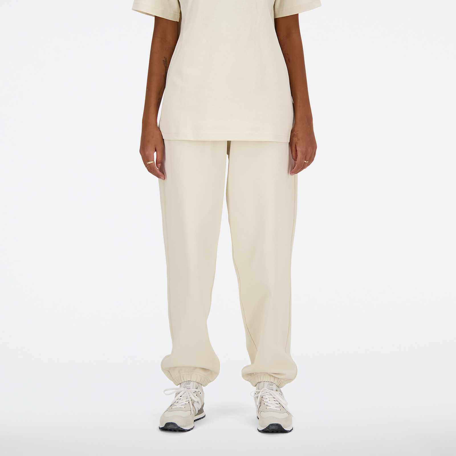 New Balance W NB Athletics French Terry Jogger Oversized Fit Damen, linen, Grösse: M