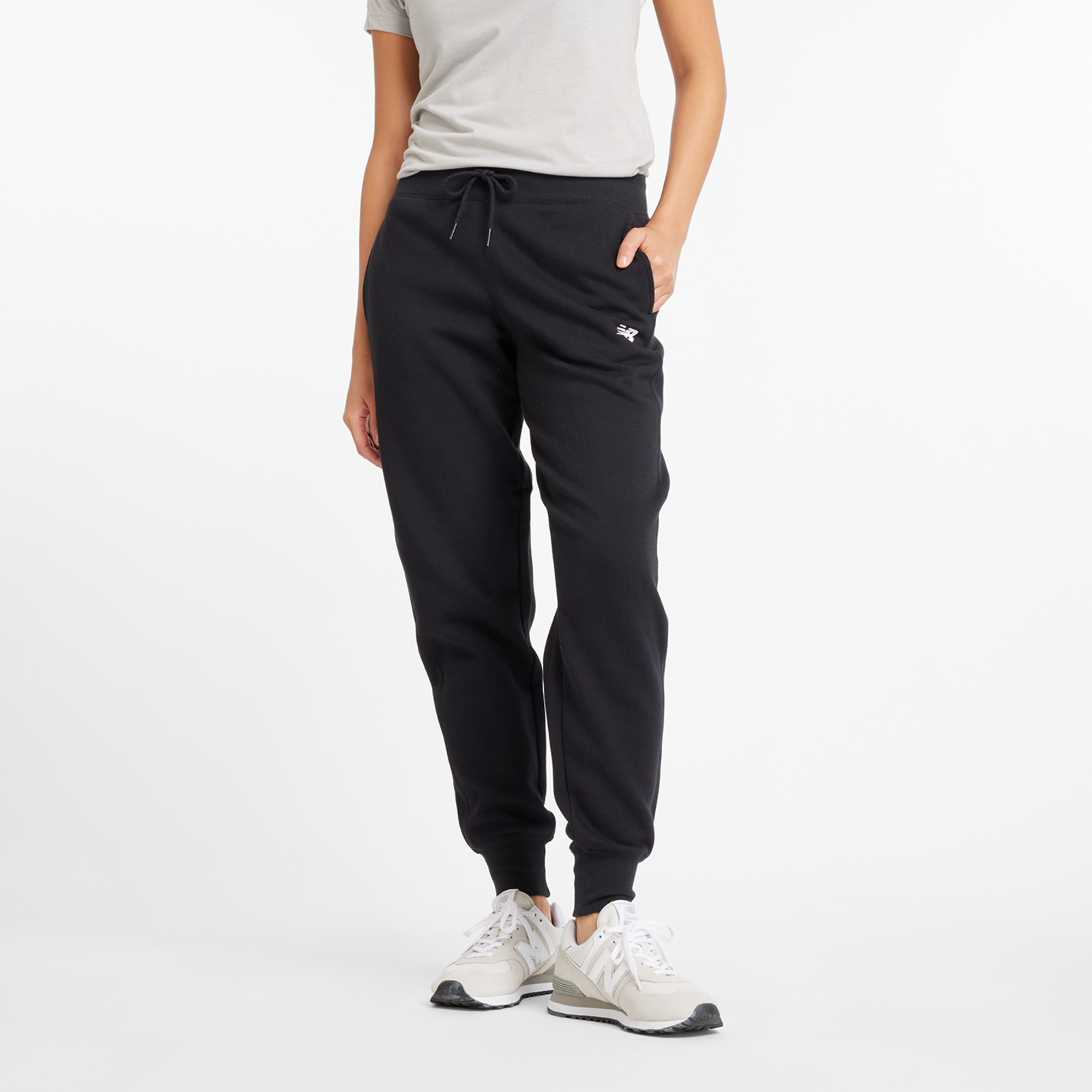 New Balance W NB Classic Core Fleece Pant Regular Fit Damen, black, Grösse: XL