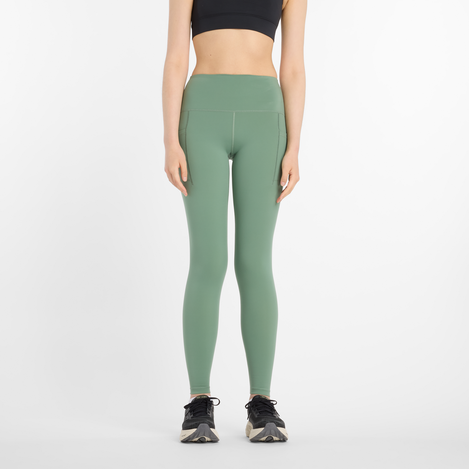 New Balance W NB Sleek Pocket High Rise Legging 27" Fitted Damen, dark juniper, Grösse: XS