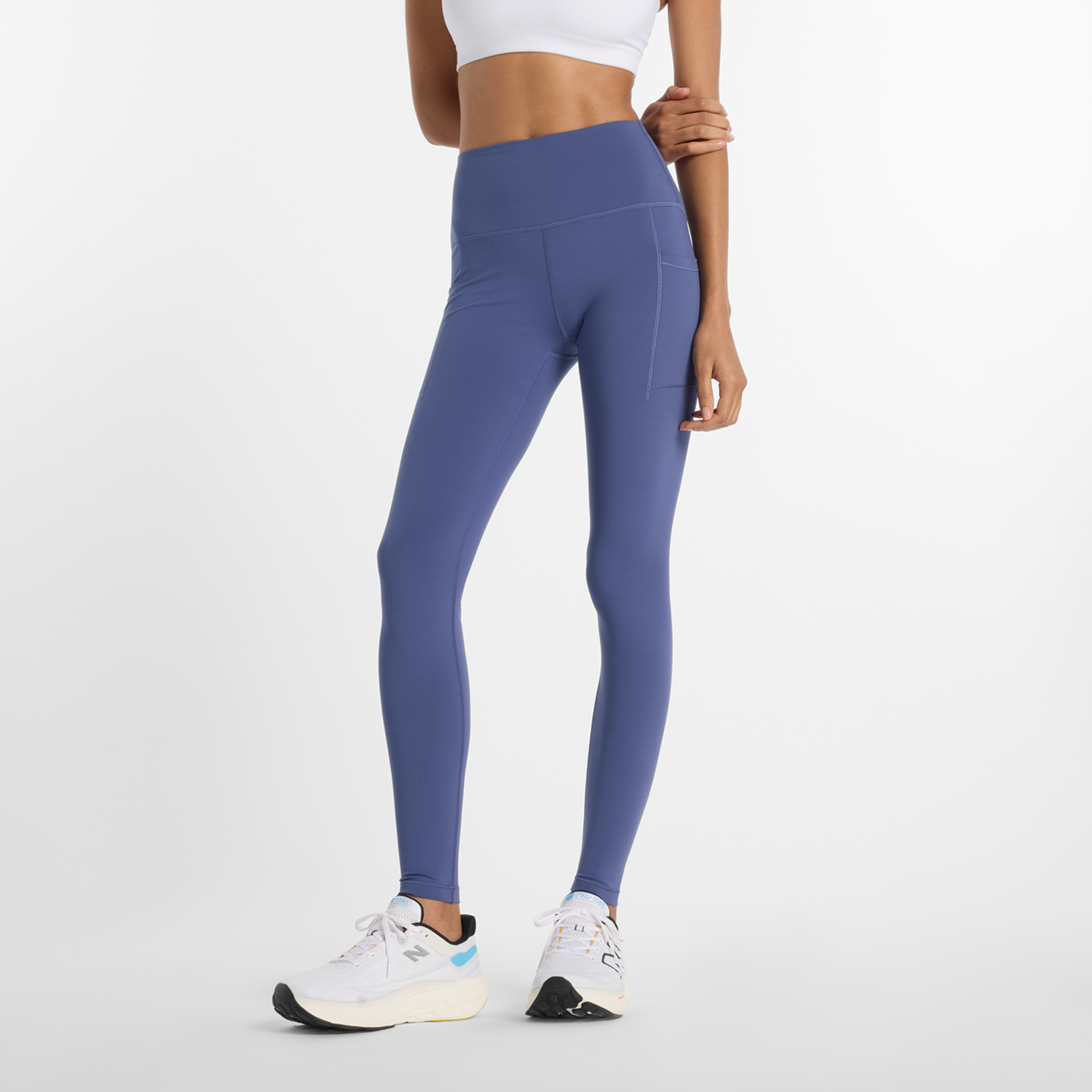 New Balance W NB Sleek Pocket High Rise Legging 27" Fitted Damen, dream state, Grösse: XS