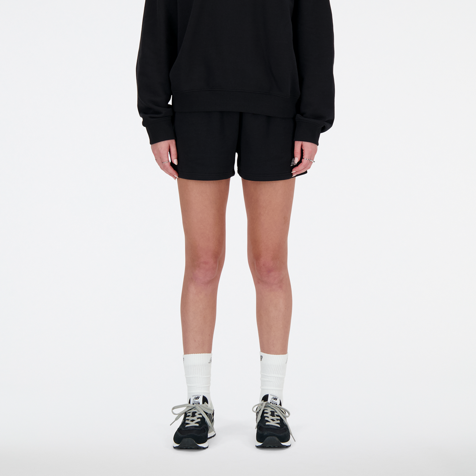 New Balance W Sport Essentials French Terry Short Relaxed Fit Damen, black, Grösse: XL