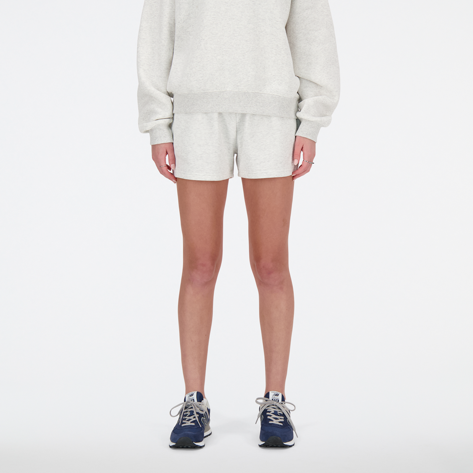 New Balance W Sport Essentials French Terry Short Relaxed Fit Damen, ash heather, Grösse: XL