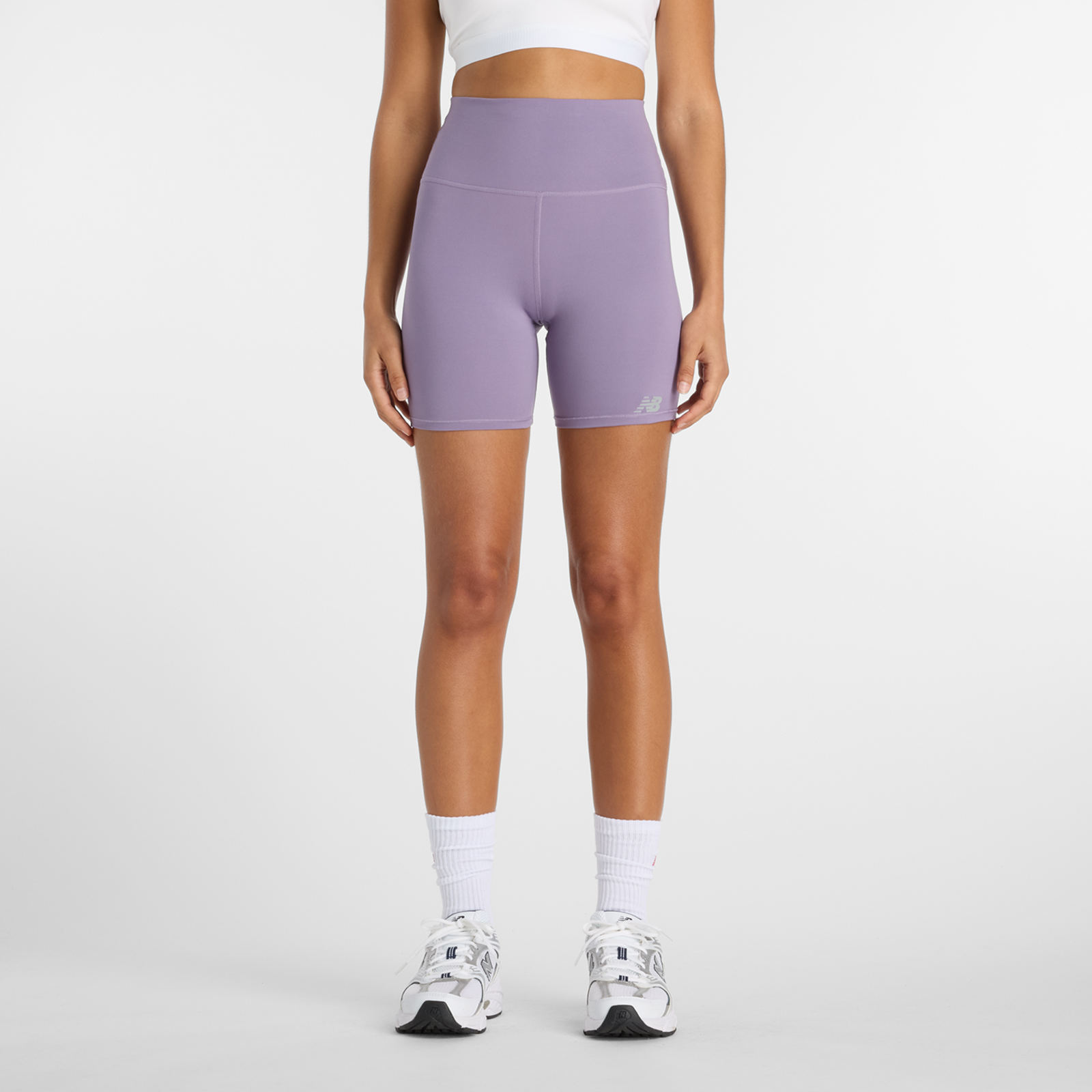 New Balance W NB Harmony High Rise Short 6" Fitted Damen, candied violet, Grösse: XL