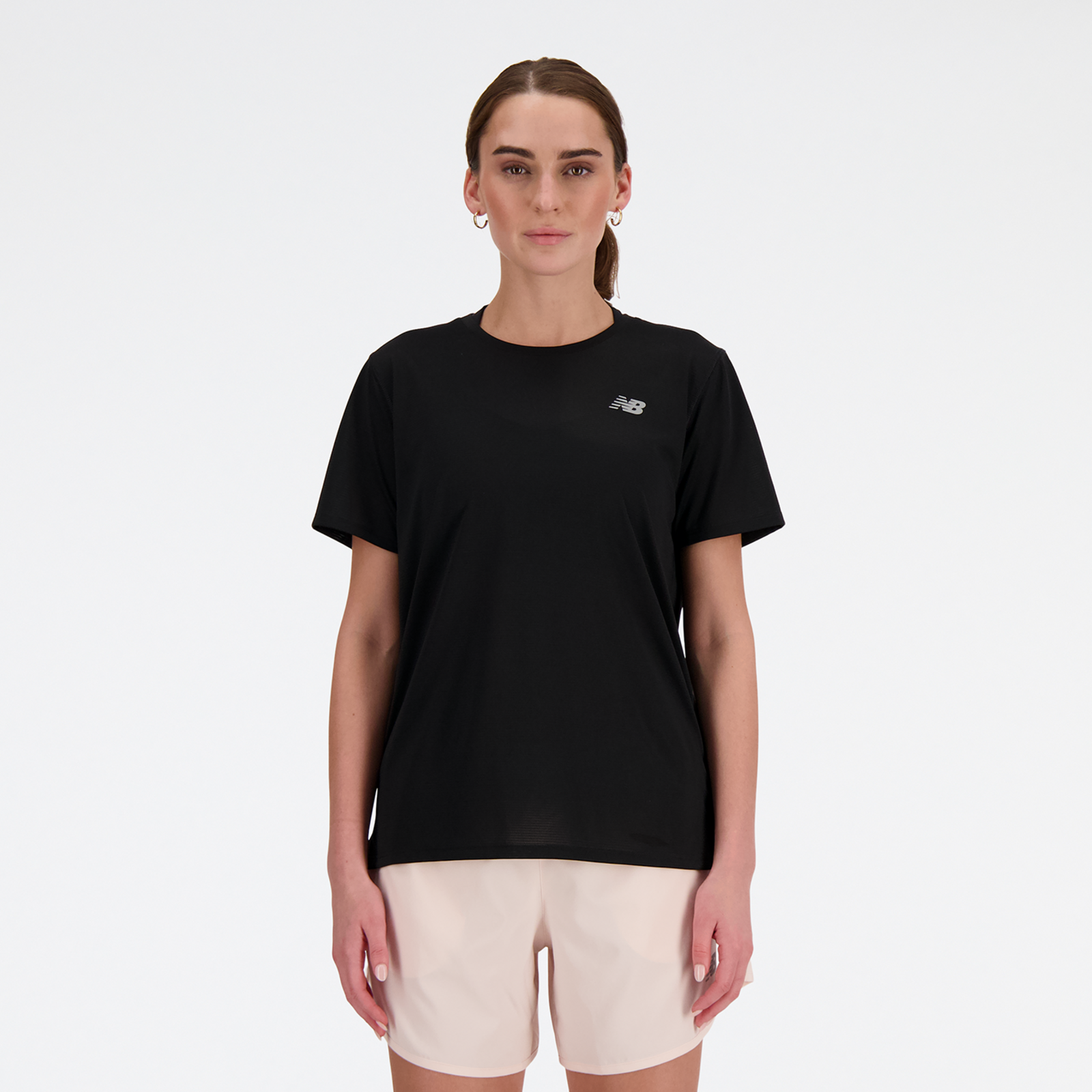 New Balance W New Balance Short Sleeve Regular Fit Damen, black, Grösse: M