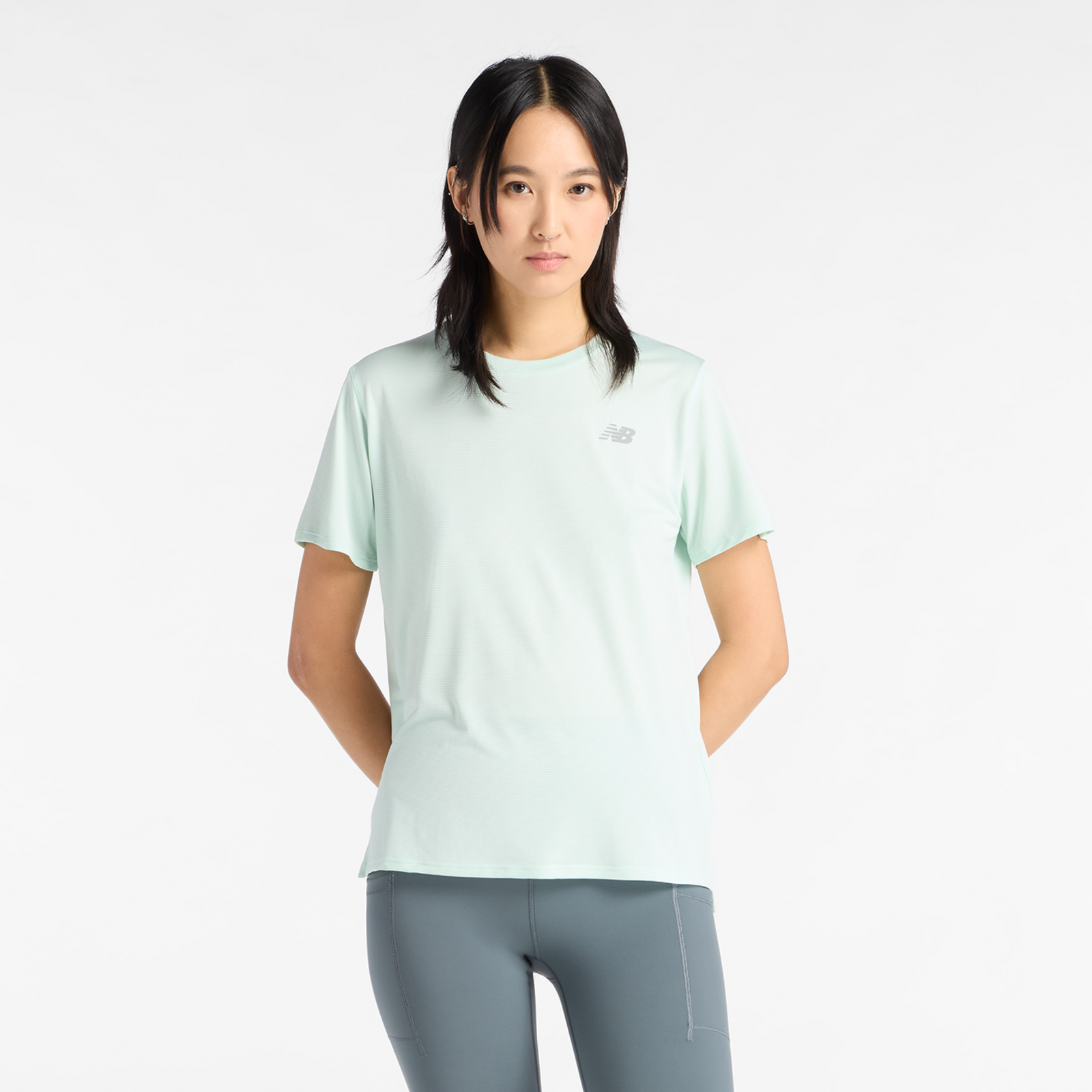 New Balance W New Balance Short Sleeve Regular Fit Damen, cosmic jade, Grösse: XL
